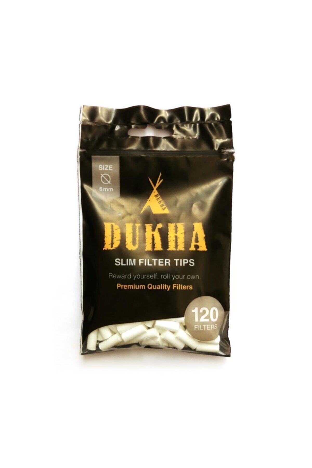 TBek Dukha Pamuklu Filtreli Slim Ağızlık Makaron 120 Adet (6 Mm)