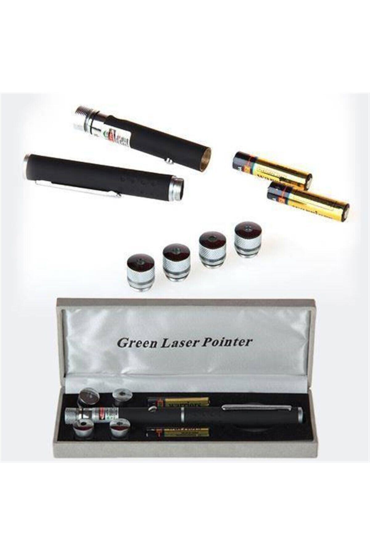 Bifirsat Yeşil Lazer Pointer 100 Mw 10km Etkili (5 Başlıklı)