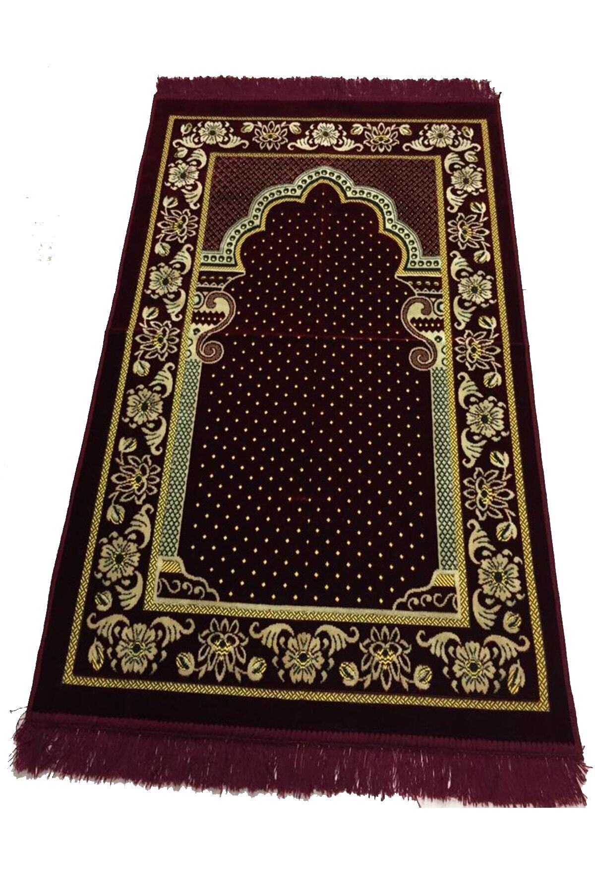 Dokumacı Dodya Kadife Namaz Seccadesi Lüx-bordo