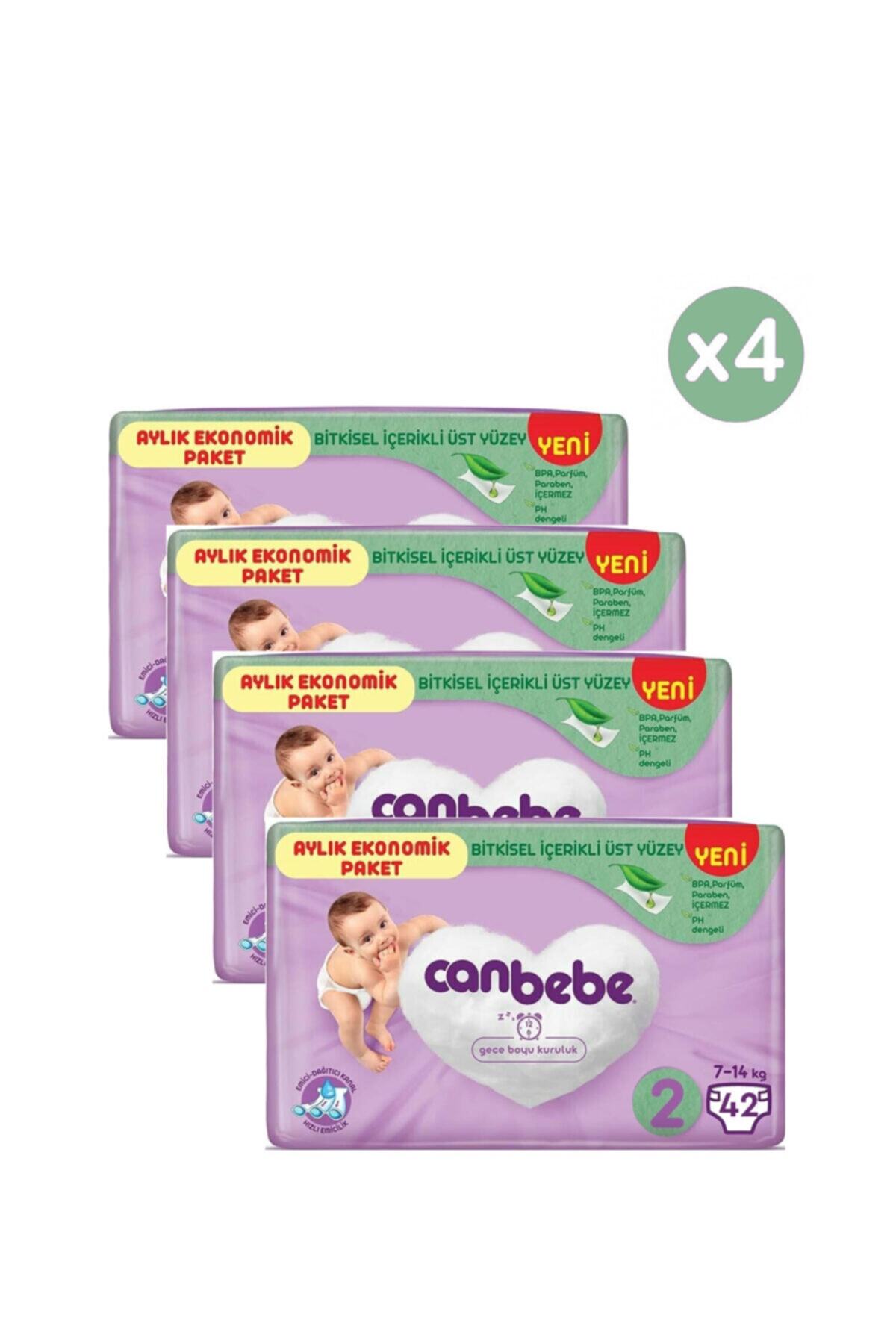 Canbebe Bebek Bezi 2 Numara 42 Adet 3-6 Kg 4 Paket