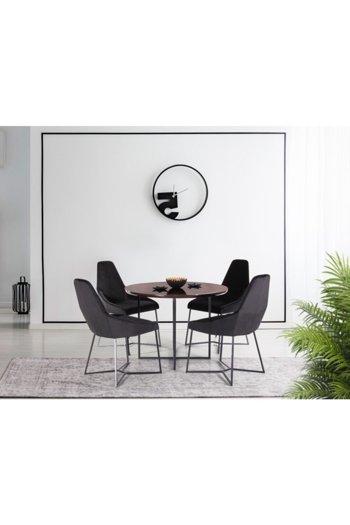 Alperarda Design Kral Sandalye Siyah 4'lü Set