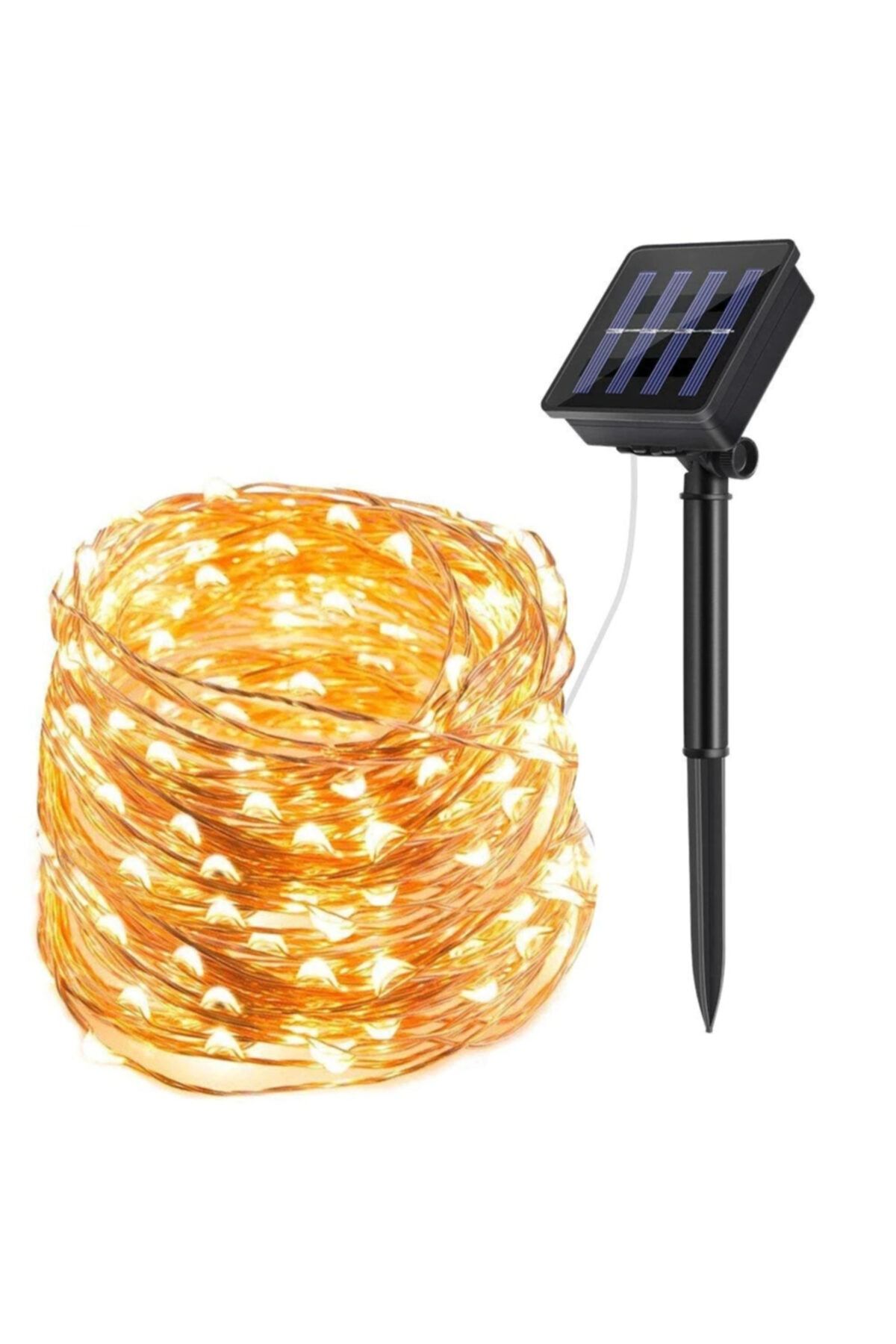 Solar 100 Led 13m Bahçe Balkon Ağaç Güneş Enerjili Sarı Dekoratif Led