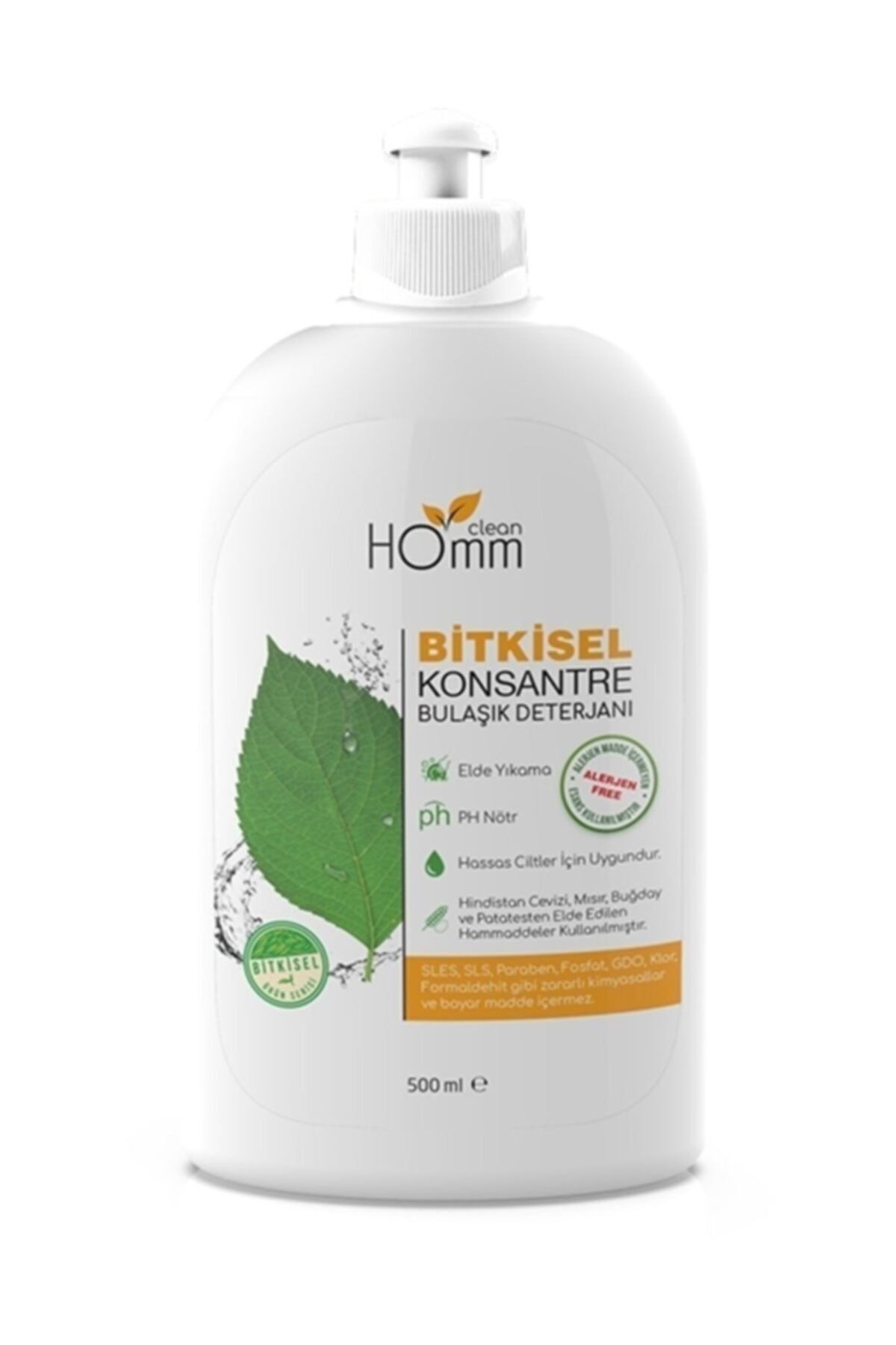 Homm Bitkisel Homm Clean Bitkisel Konsantre Bulaşık Deterjanı (elde Yıkama) 500 Ml