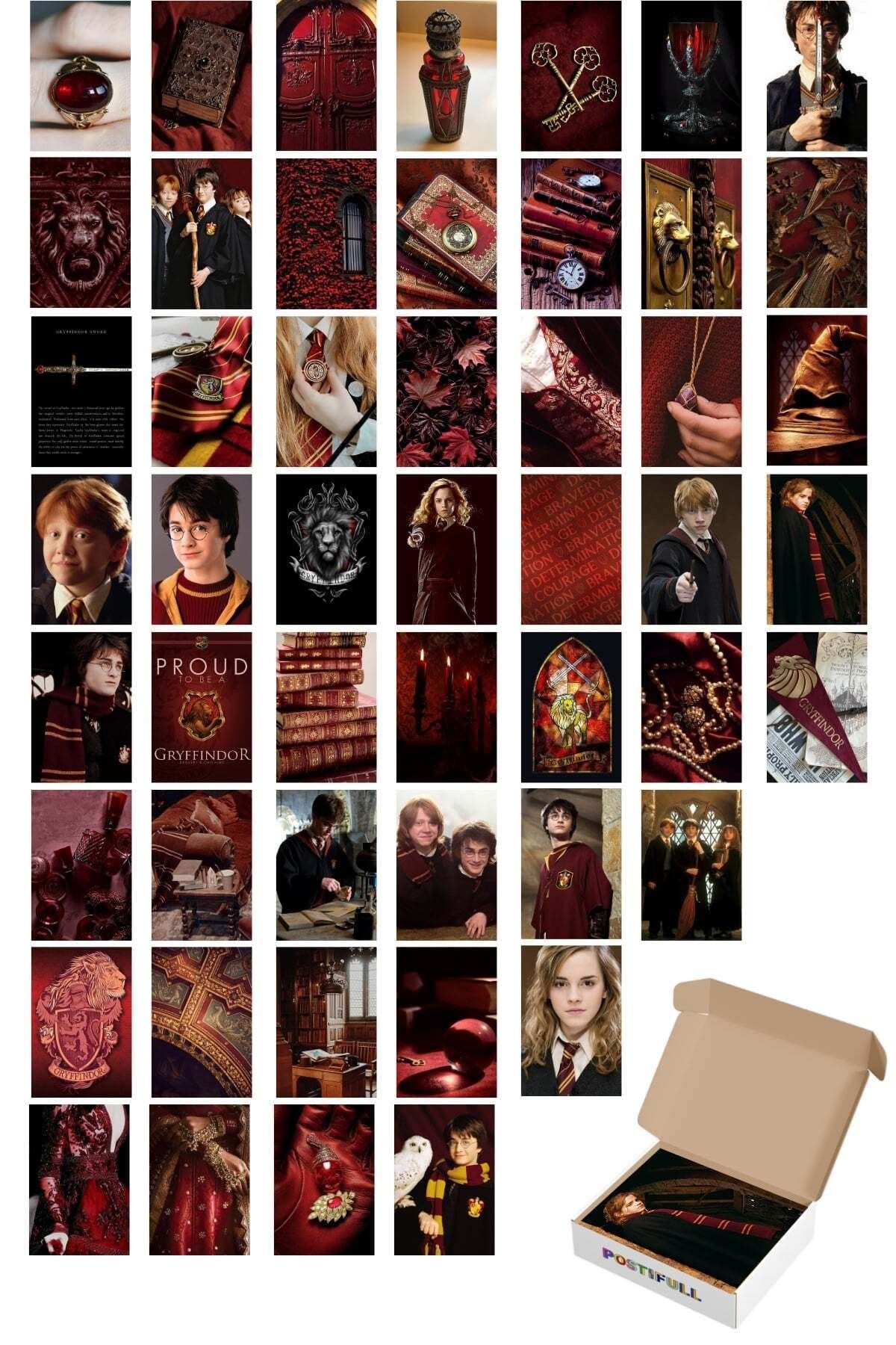 Postifull Harry Potter Poster Seti - Gryffindor Binası - 50 Adet - 10cm*15cm - Kuşe Kağıt - Kutulu Set
