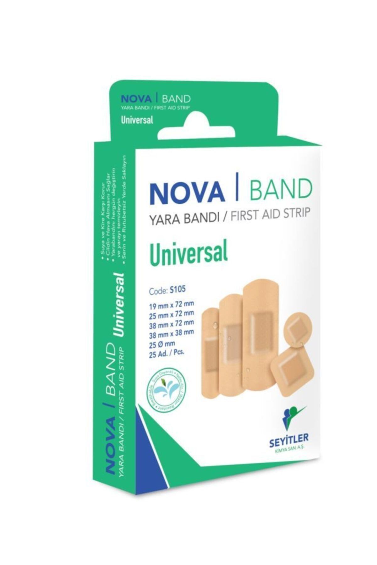 Nova Band Universal Karma Yara Bandı 25 Adet 1 Kutu