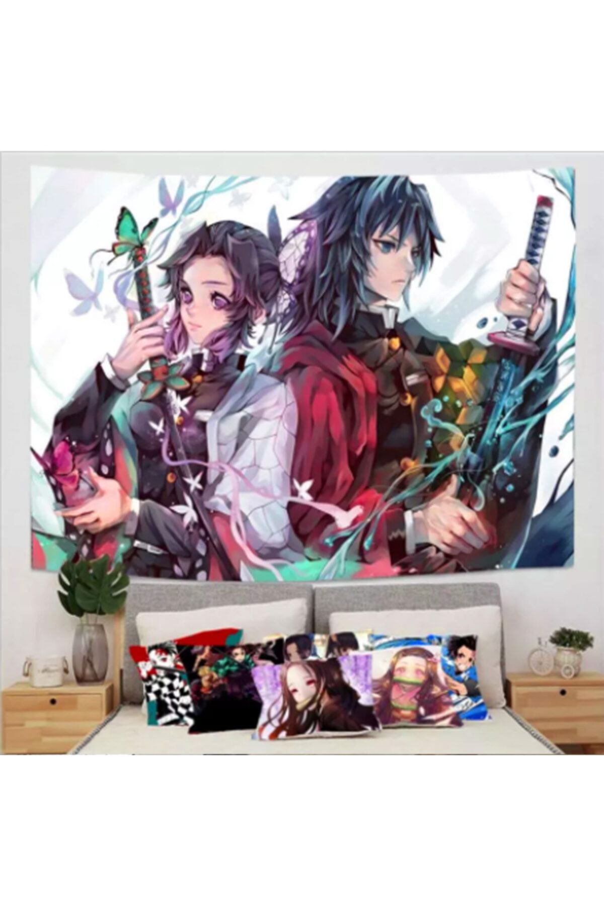 Köstebek 70 X 100 Cm Kimetsu No Yaiba Kochou Shinobu Giyu Tomioka Duvar Halısı