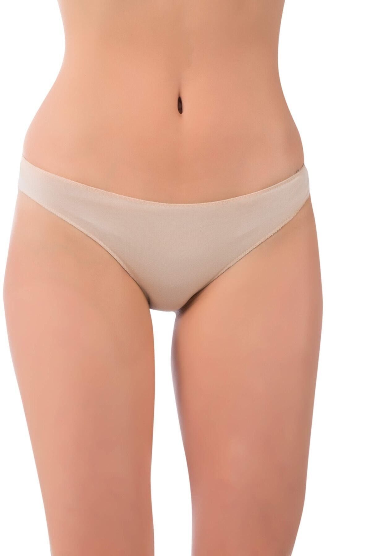 by HW Kadın Bej 5 Li Paket Bambu Iz Yapmayan Slip Külot