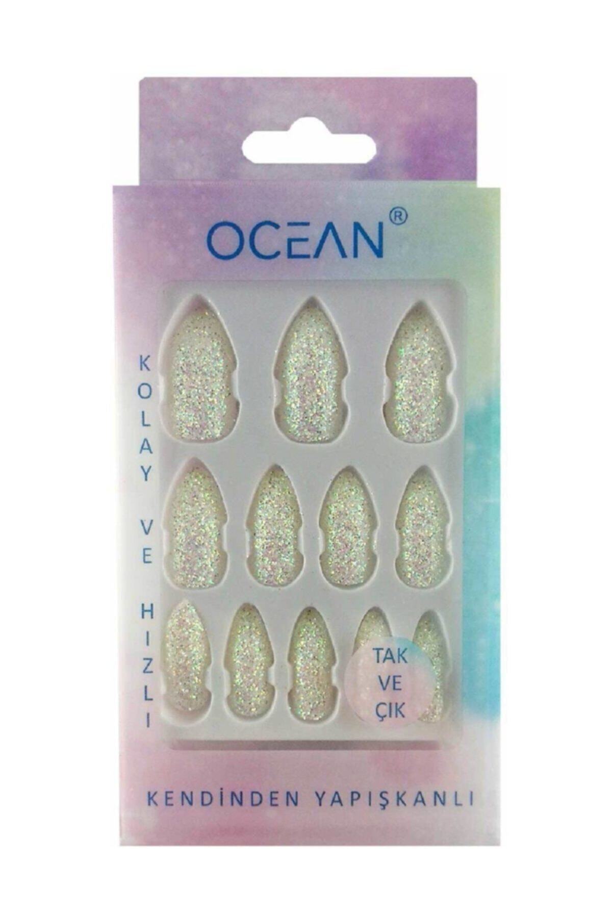 Ocean Beyaz Simli Tak Ve Çık Takma Tırnak -