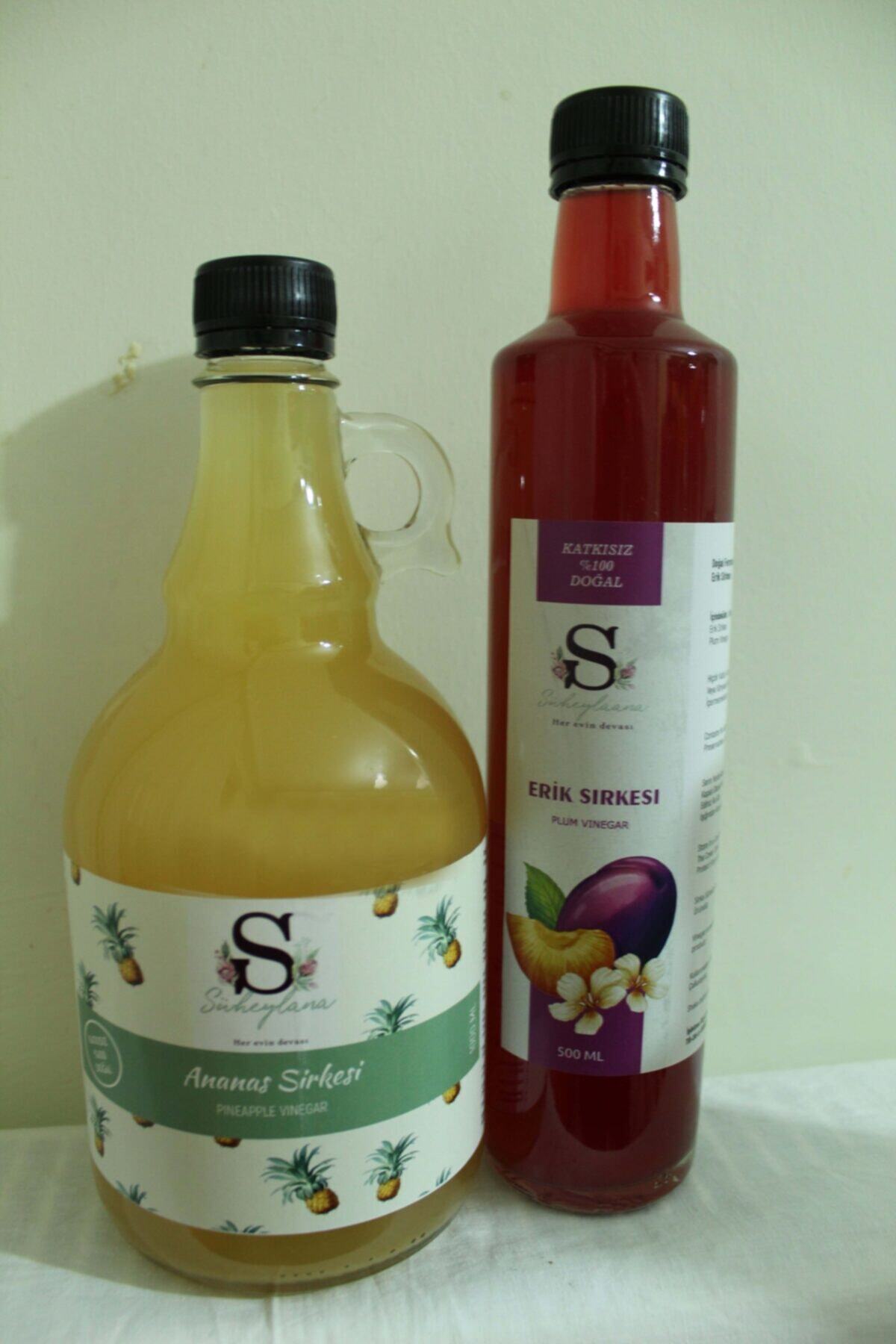 Süheylaana Doğal Ananas Sirkesi 1000 Ml - Erik Sirkesi 500 Ml