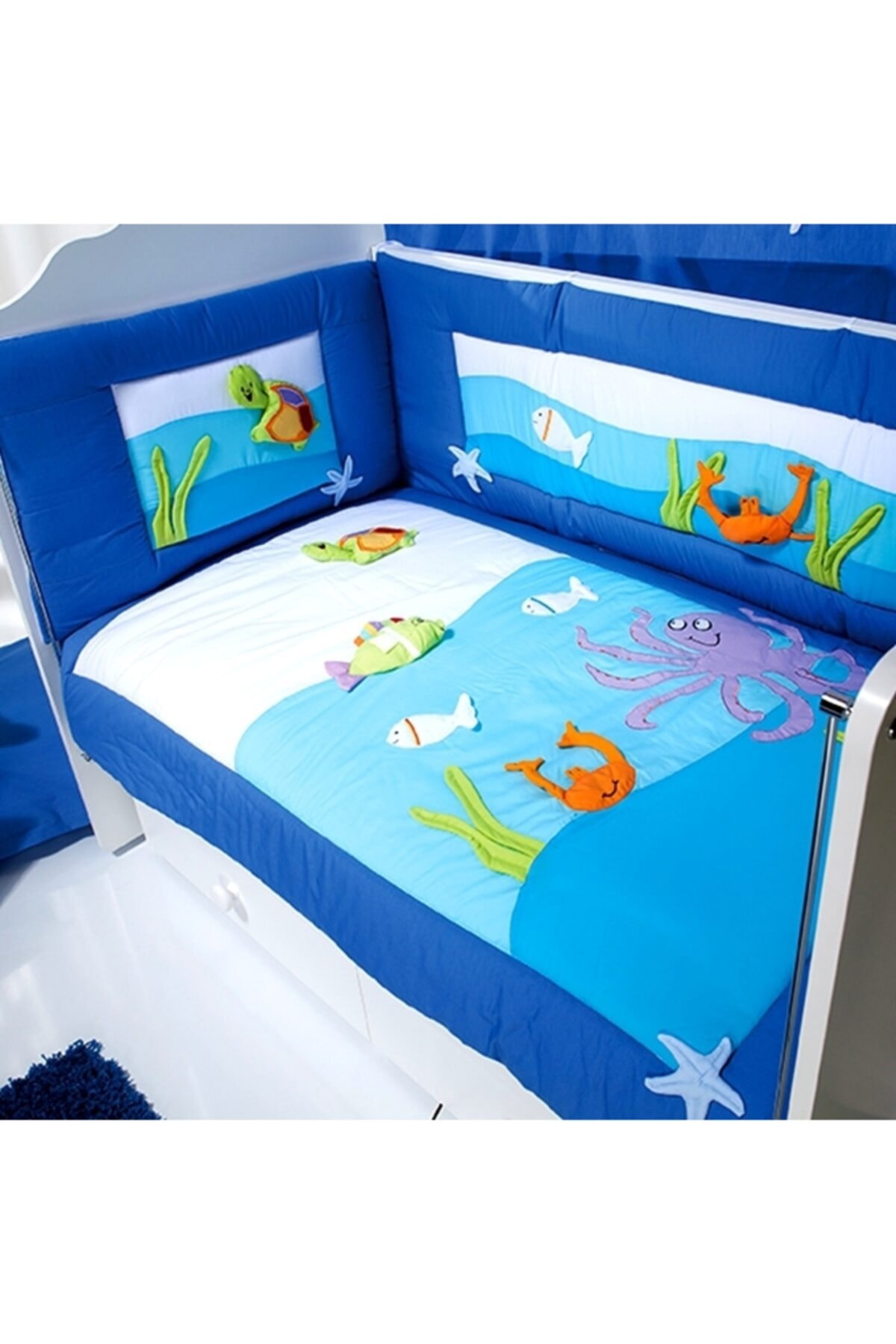 Aybi Baby Aquarıum Bebek Uyku Seti 8 Parça 70*130 cm