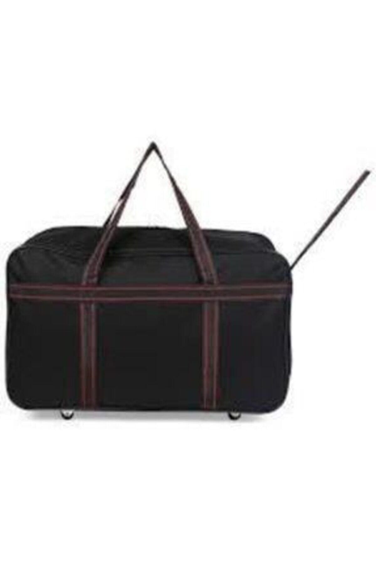 HANFENDİ Çantacımm Büyük Boy Tekerlekli Siyah Kulplu Valiz Seyhat Çantası 70 X 22 Cm