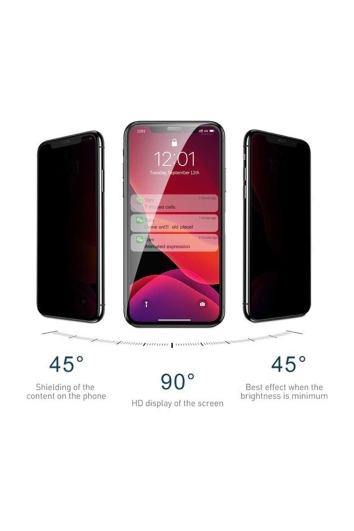İnova Subway Apple Iphone X Privacy Hayalet Cam Ekran Koruyucu Siyah