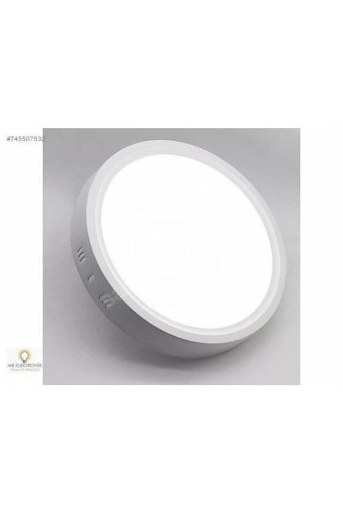 Led 18w Yuvarlak Beyaz Işık Sıvaüstü Slim Panel Tavan Aydınlatma Armatürü
