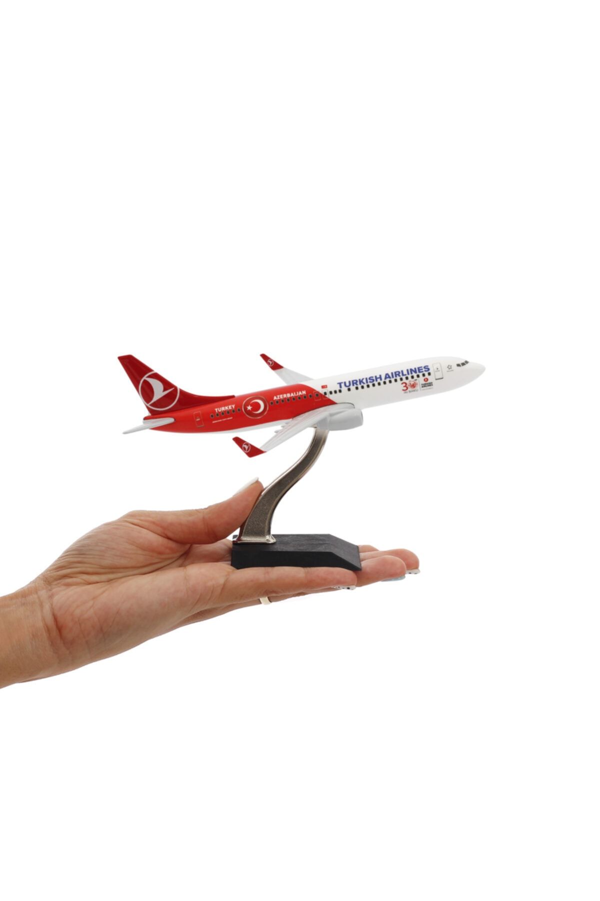 zekupp 1:250 Türkiye Azerbaycan Metal Gövde Boeing 737-800 Thy Lisanslı Model Uçak