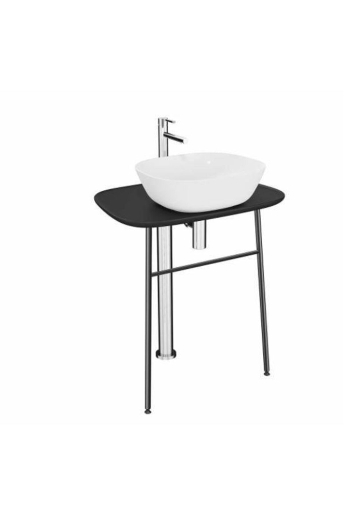 VitrA Plural Lavabo Serbest Yüksek Siyah 70cm