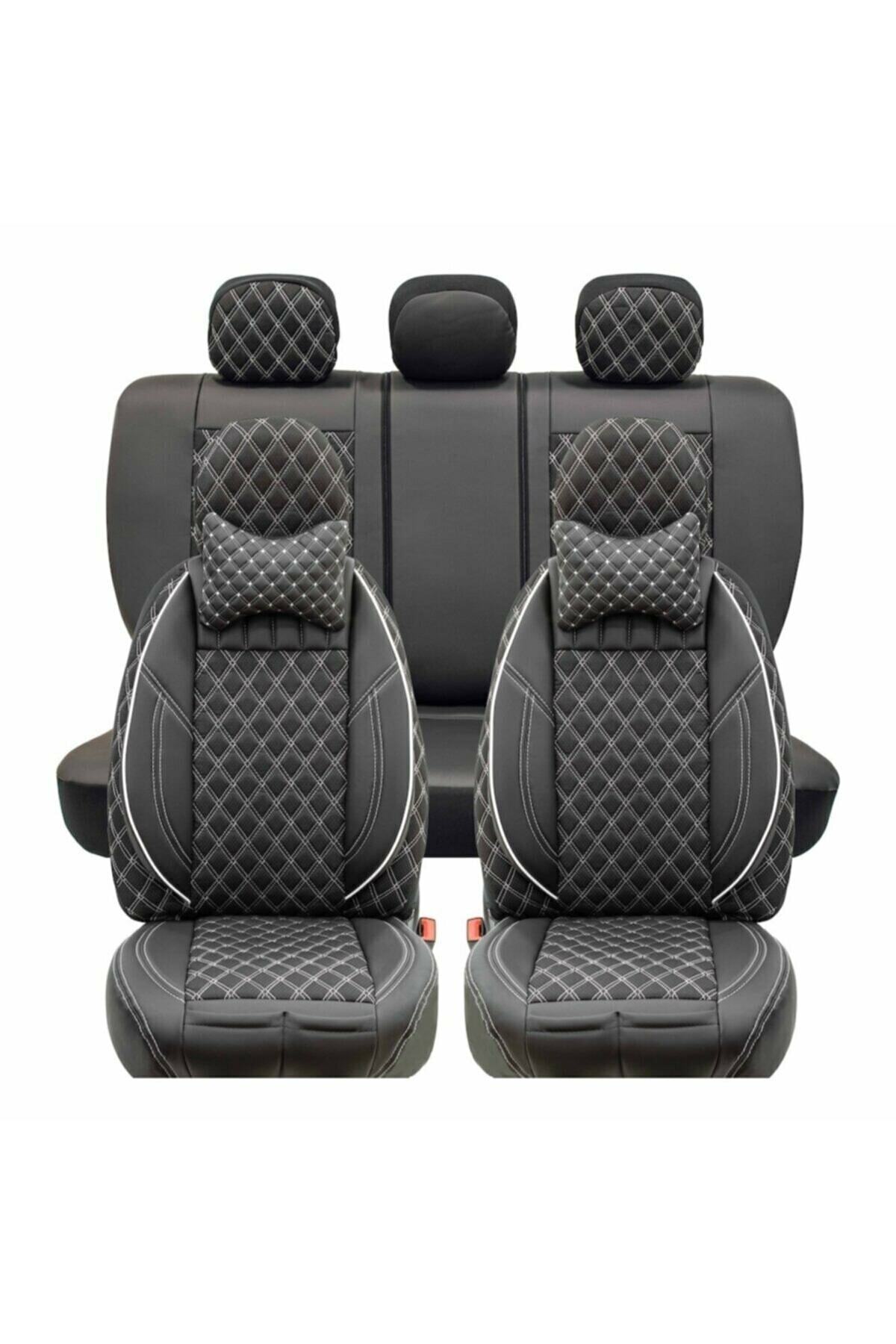 Stil Nissan Qashqai Uyumlu Lüks Yarı Deri Oto Koltuk Kılıfı Ön/arka Set