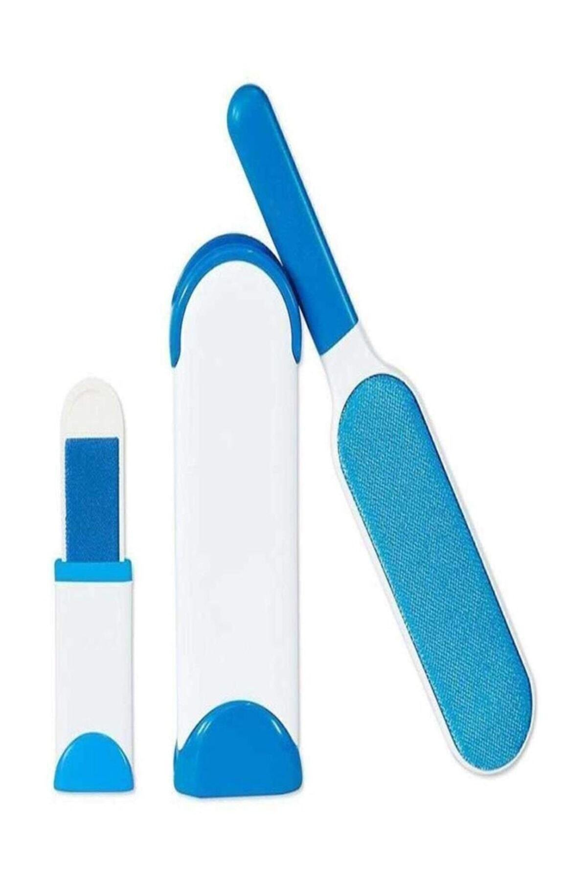 DNZ İNCE Evcil Hayvan Tüy Toz Temizleyici Fırça Seti 2li Mavi Kutulu