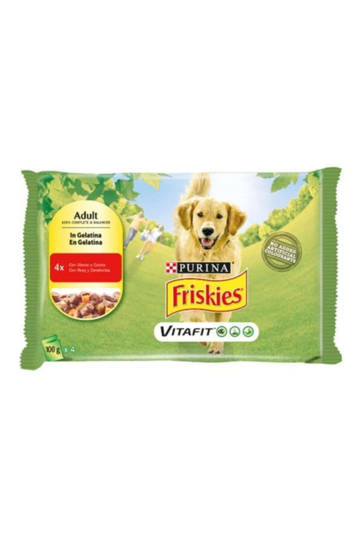 Friskies Adult Biftekli Pouch Yetişkin Köpek Konservesi 4x100 Gr