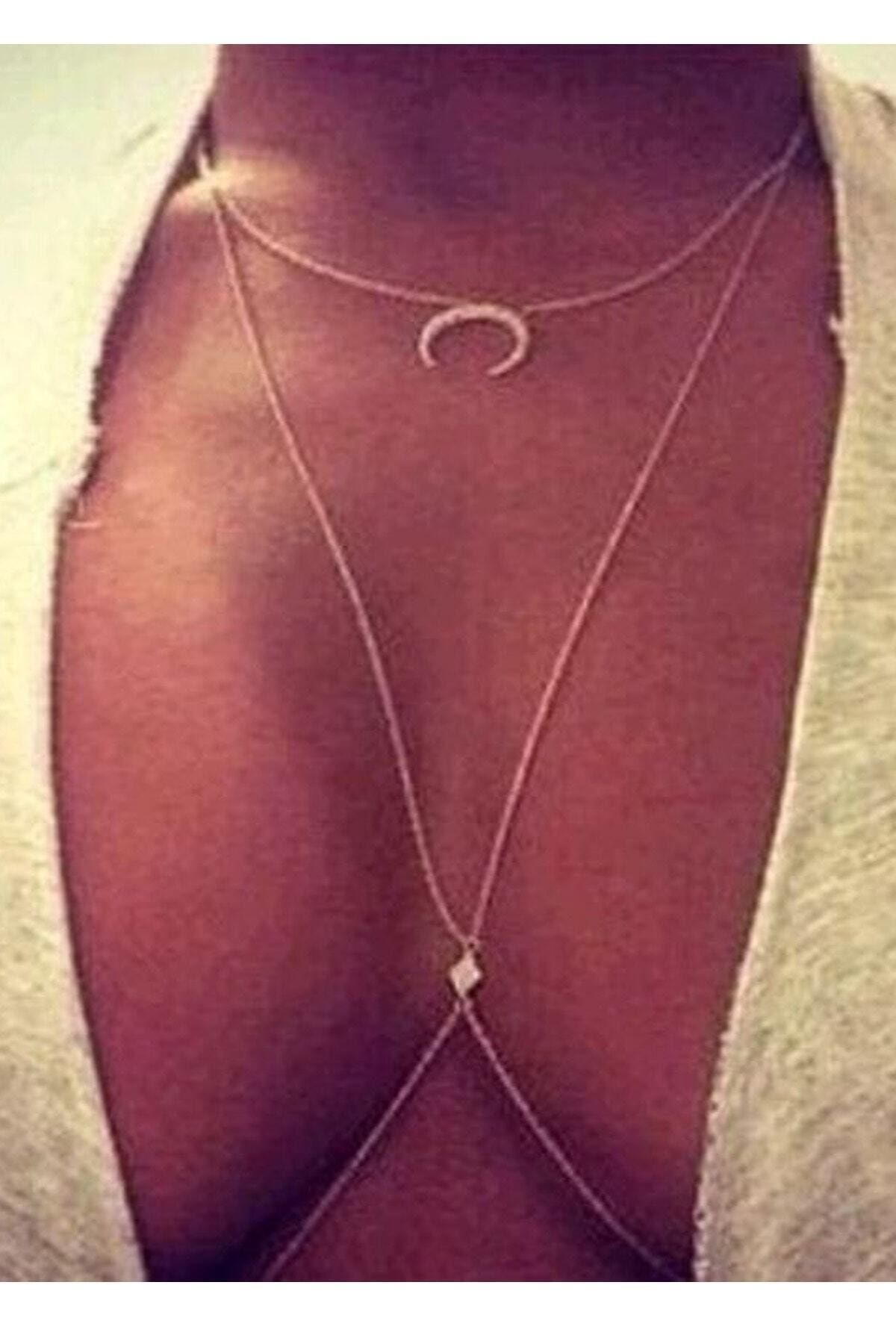 Tina Wear Kadın Boyundan Ve Belden Bağlamalı Zincir Detaylı Vücut Aksesuarı-7654