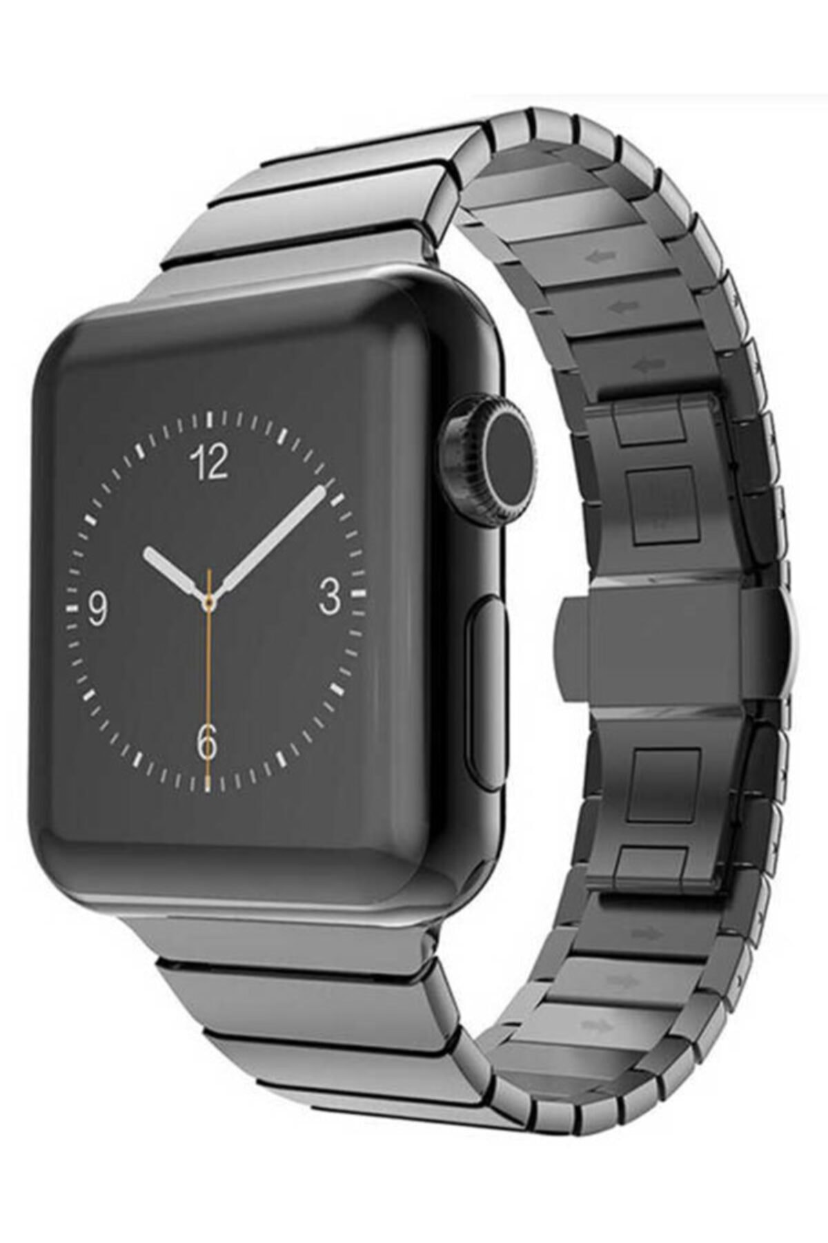 Apple Watch Seri 7 44 Mm Krd16 Deri Kordon Kayış Siyah Ve Popsocket