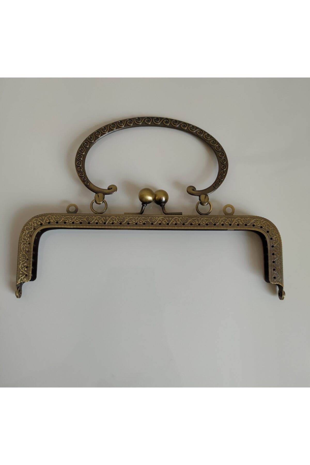 HyL Center Dikdörtgen Çanta Bursu Inci Desenli Kulplu Antik Yeşil 20 Cm