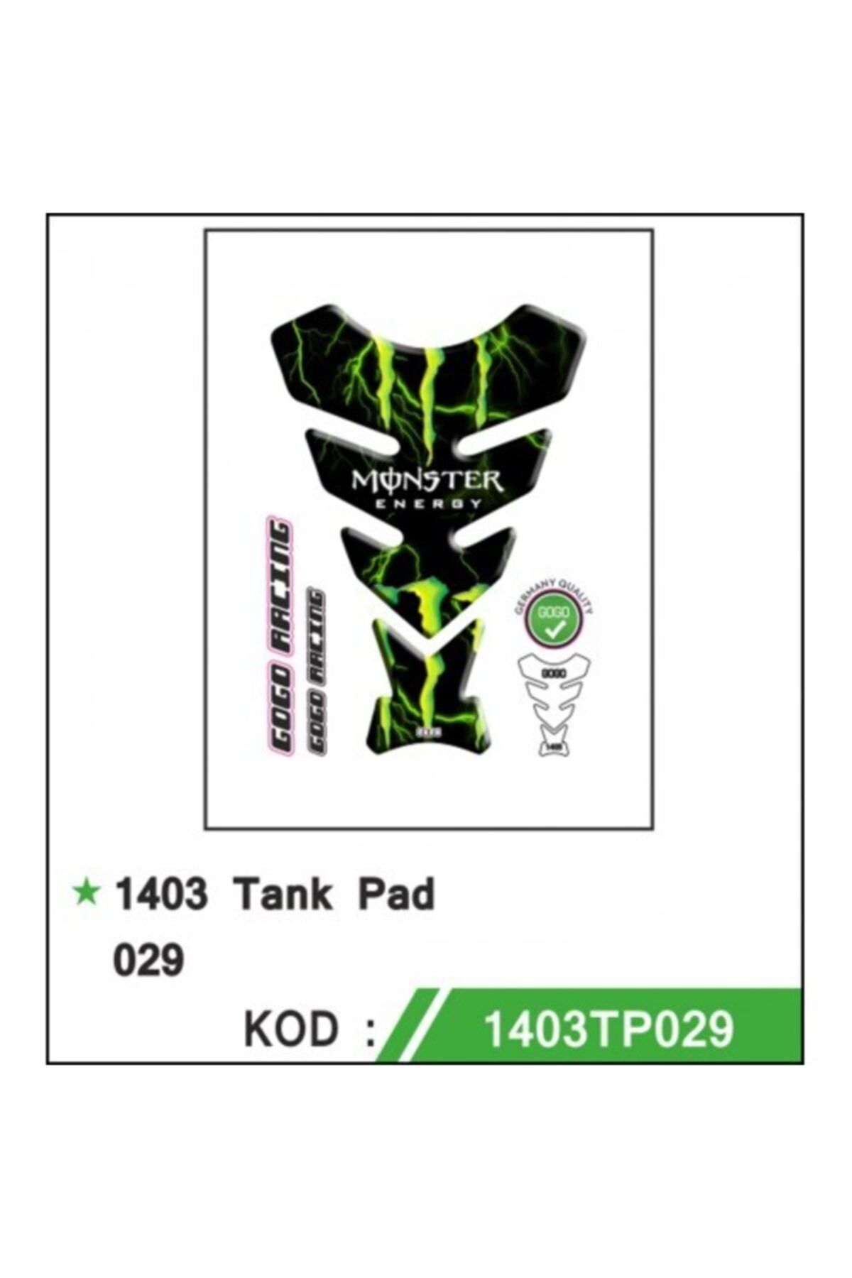 Gogo Motosiklet Tankpad 1403-029 Desing 1. Kalite Monster