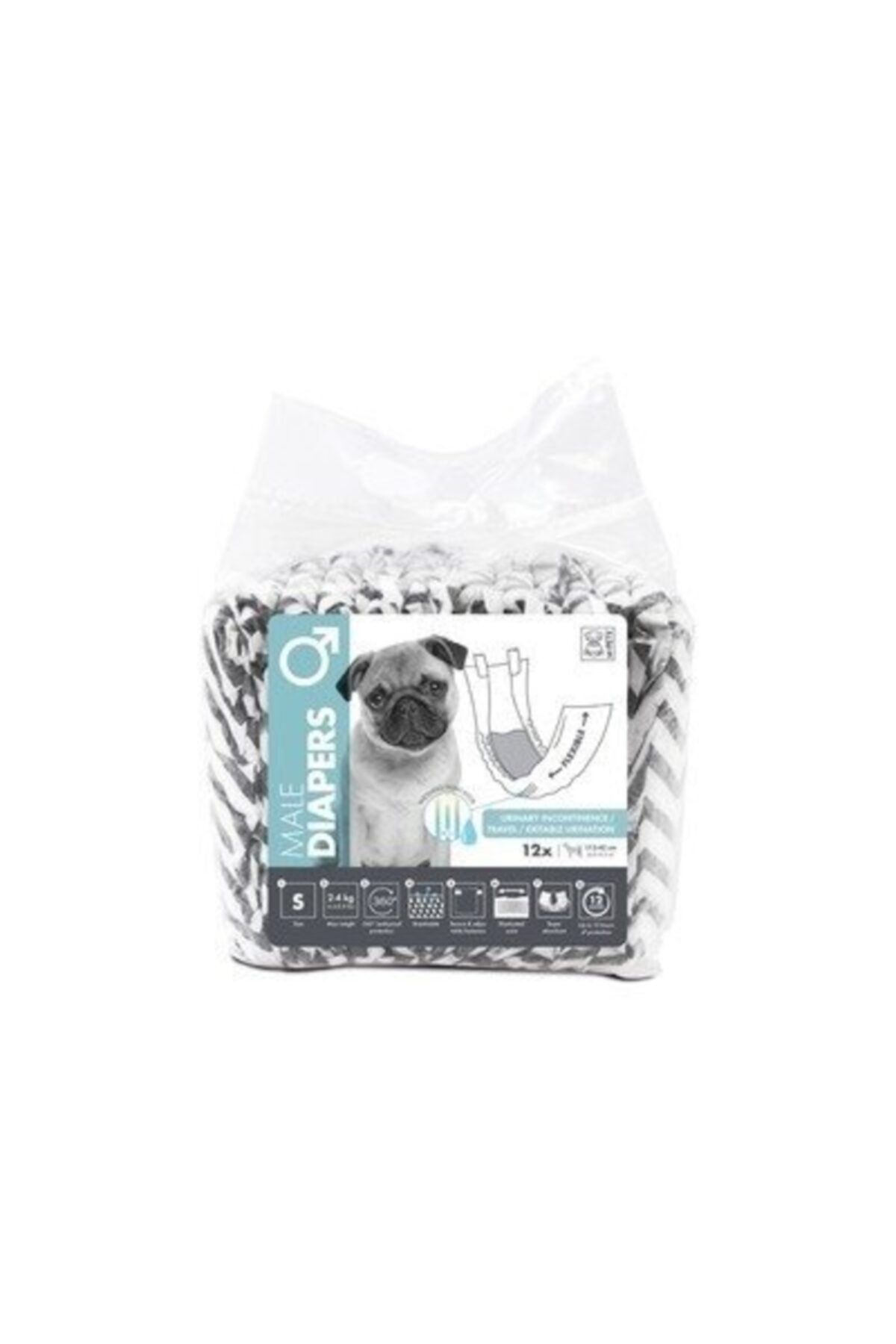MPETS Diapers Erkek Köpekler Için Külot Small 12li