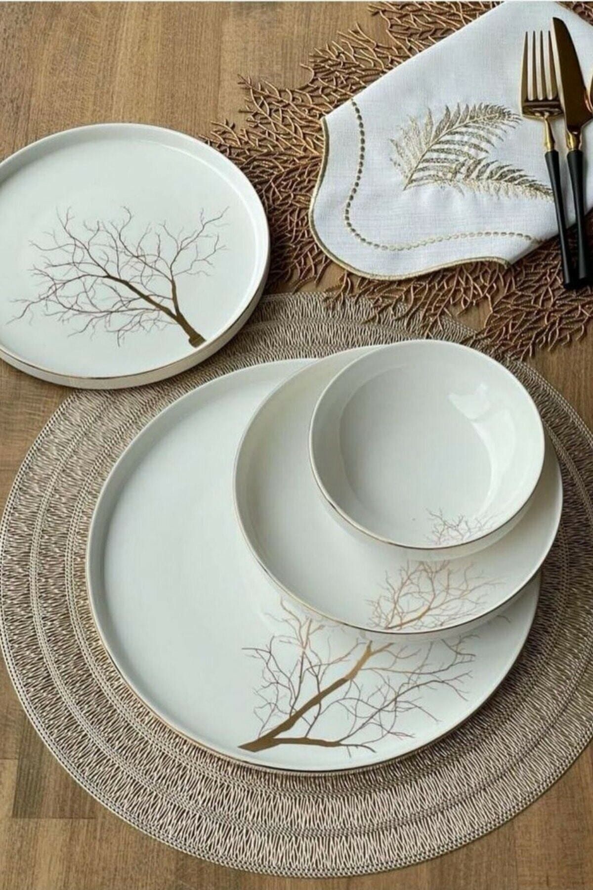 Pink&More Modern Tree 24 Parça 6 Kişilik Yemek Takımı