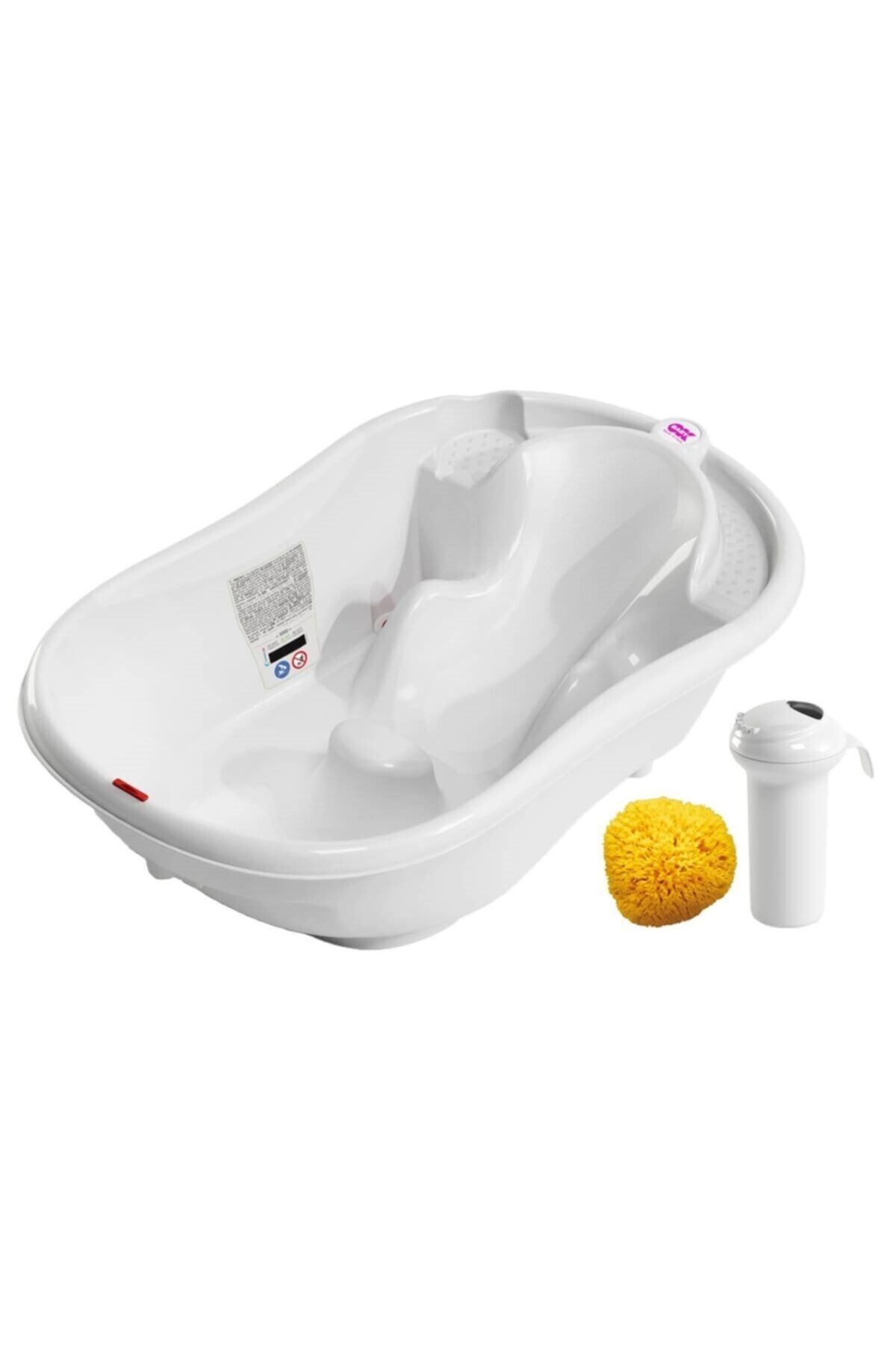 OkBabyy Onda Evol Banyo Küveti  Splash Bebek Duşu Doğal Banyo Süngeri No.10 Beyaz