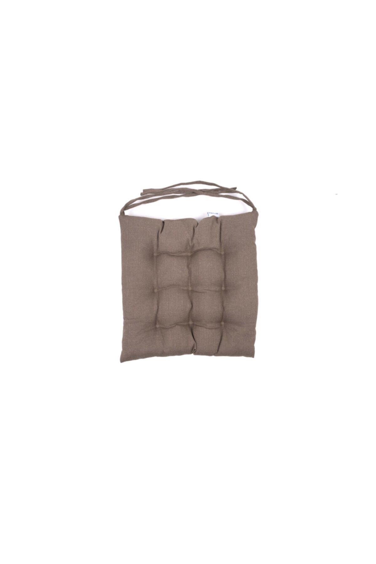 Rocher Maison 40x40 Cm Keten Sandalye Minderi Kahverengi