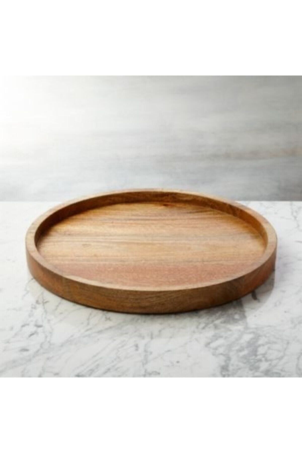 TRİWOOD Ahşap Büyük Boy Sunum Tabağı 30cm
