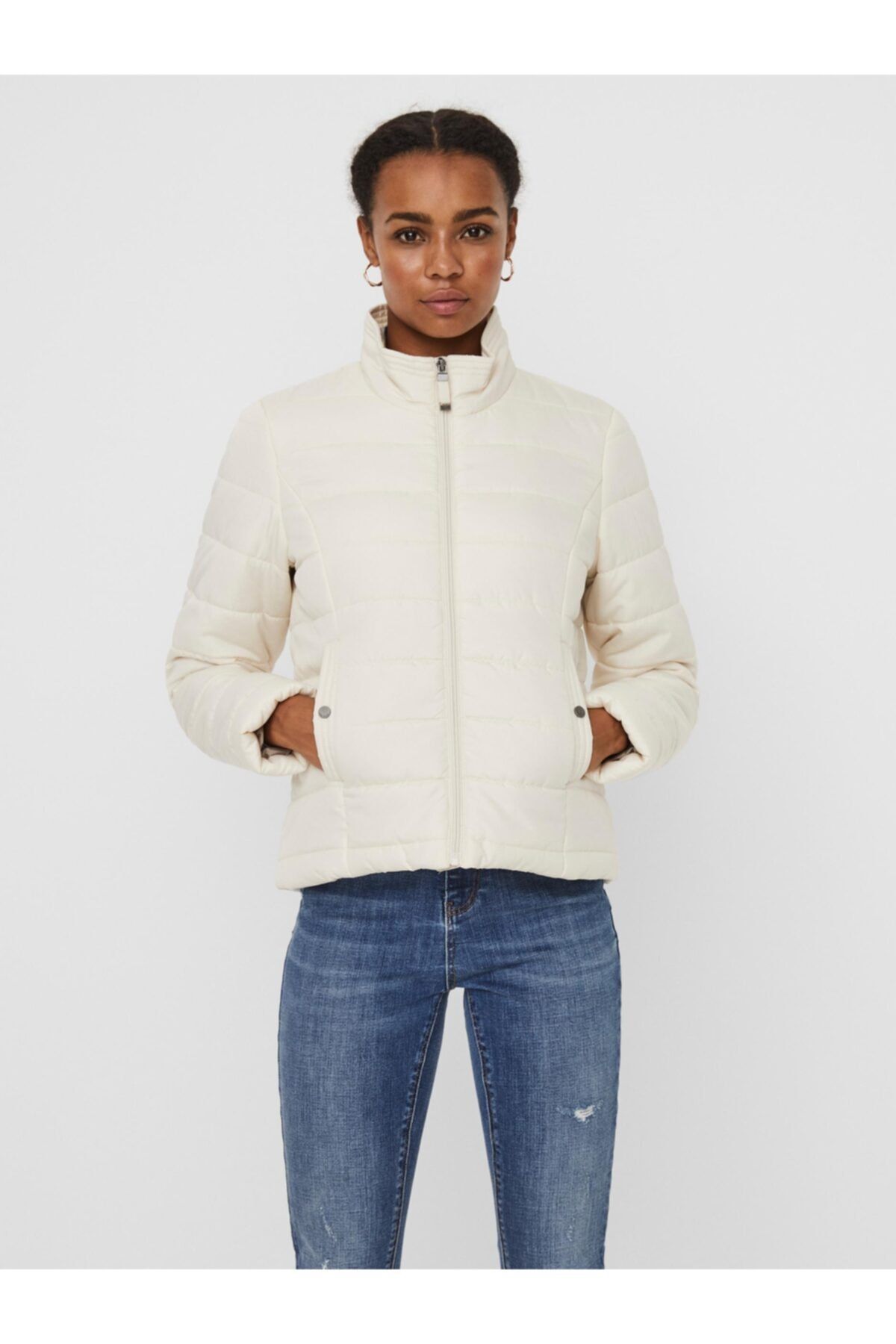 Vero Moda Simone Aw21 Short Jacket Ga Boos Kadın Bej Mont 10248362-06