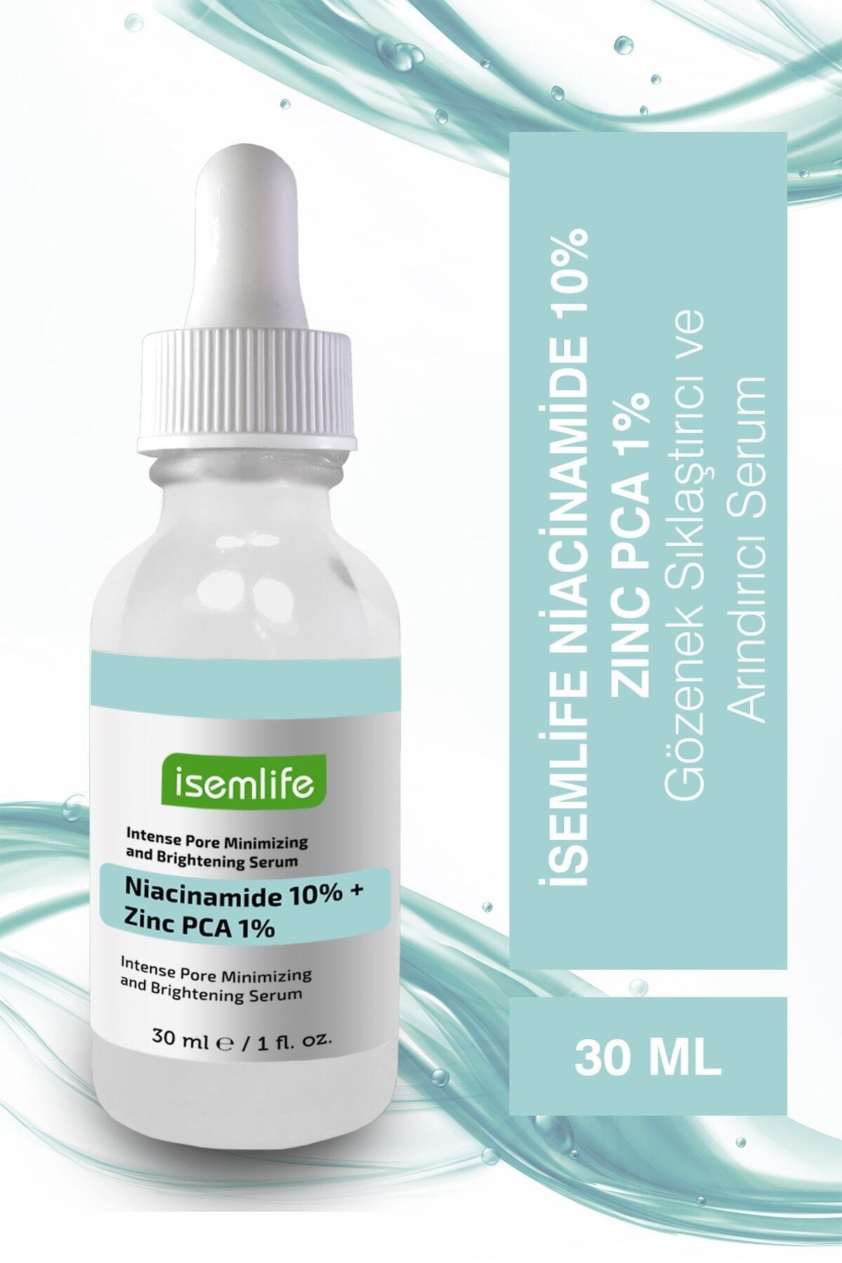 İsemlife Niacinamide 10 % Zinc Pca 1% Gözenek Sıkılaştırıcı Ve Arındırıcı (SİVİLCE VE AKNE) 30 ml Serum