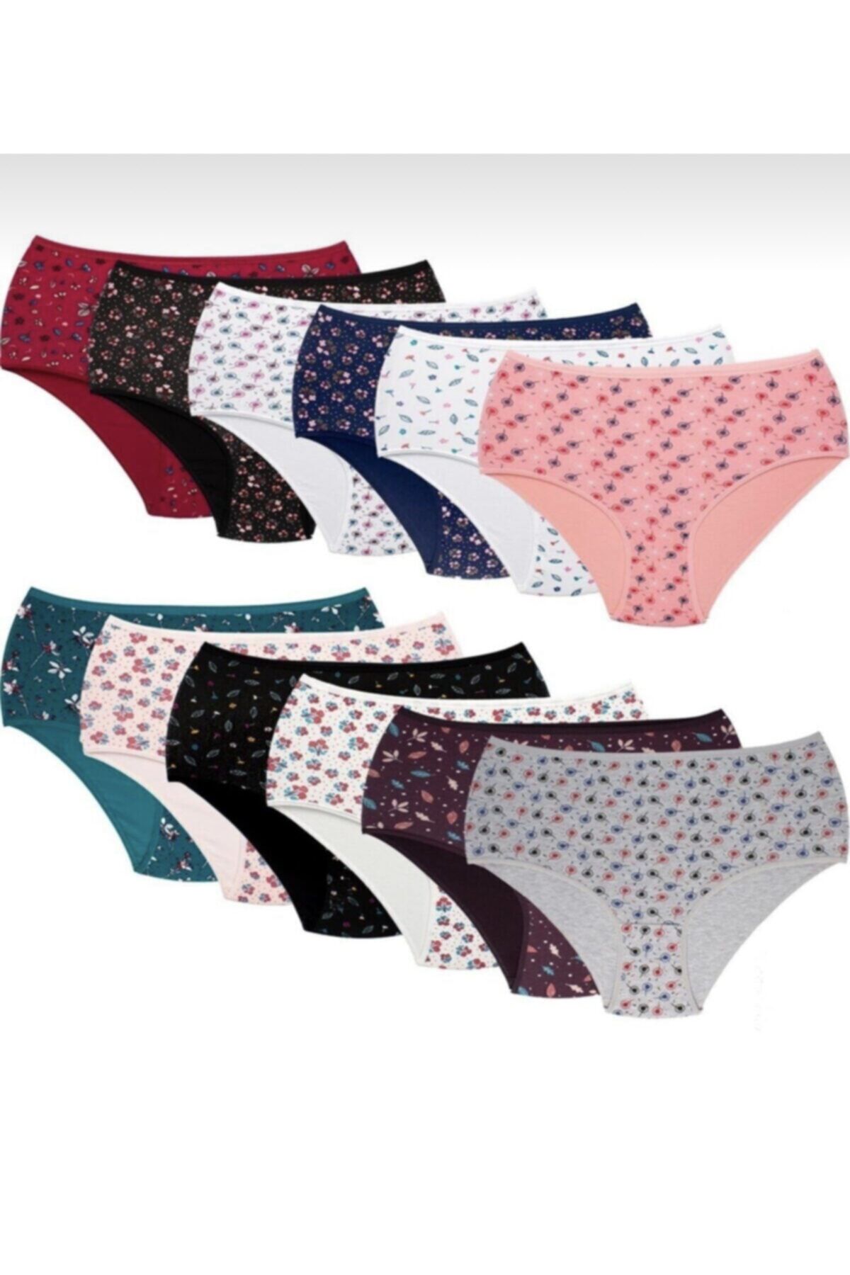 BEST weer Best 12’li Paket Desenli Kadın Bato Slip