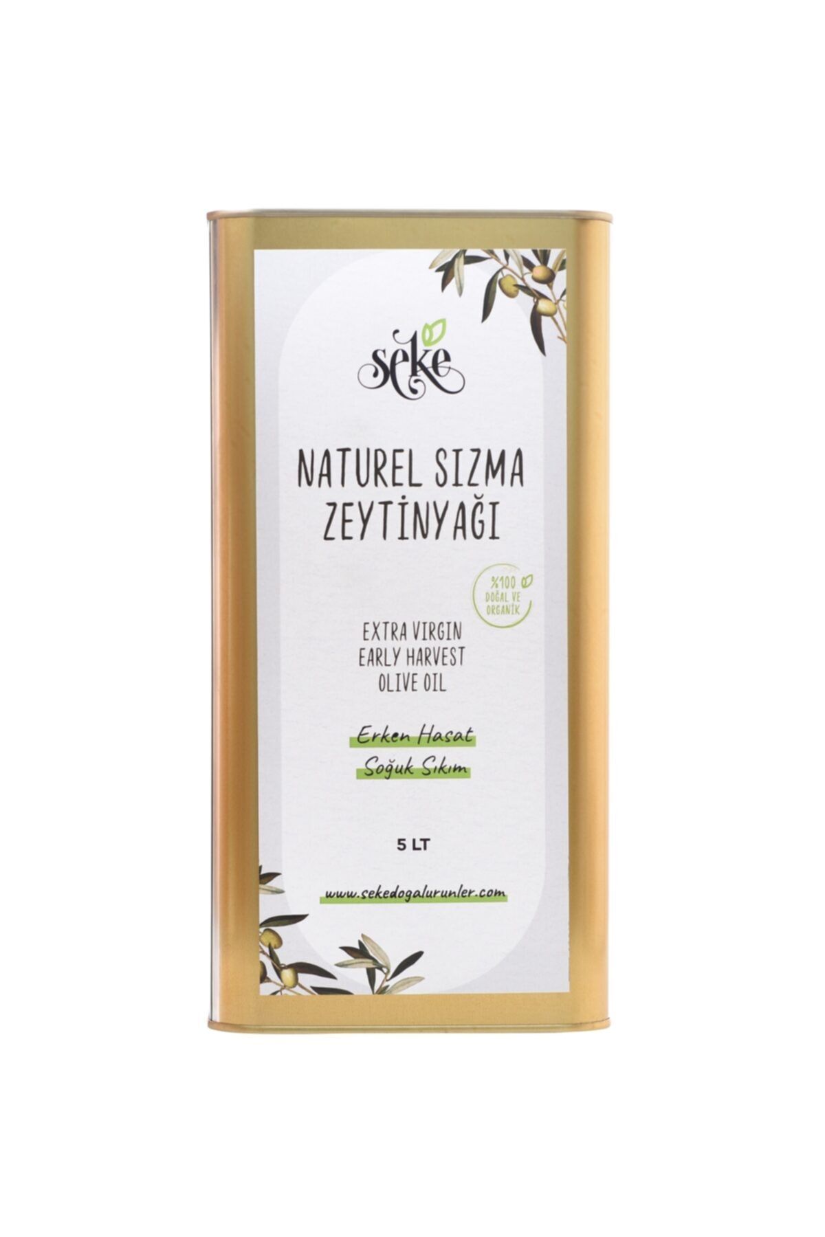 SEKE Erken Hasat Soğuk Sıkım Naturel Sızma Zeytinyağı 5 Litre Teneke
