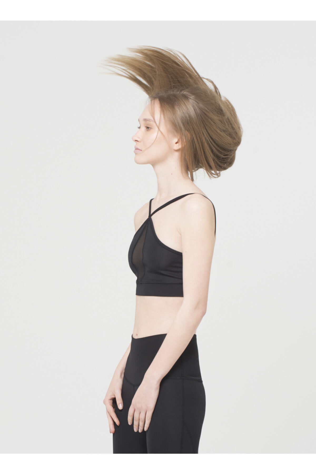 Ryder Act. Ryder Act Tül Detayli Crop Spor Siyah Sporcu Sütyeni