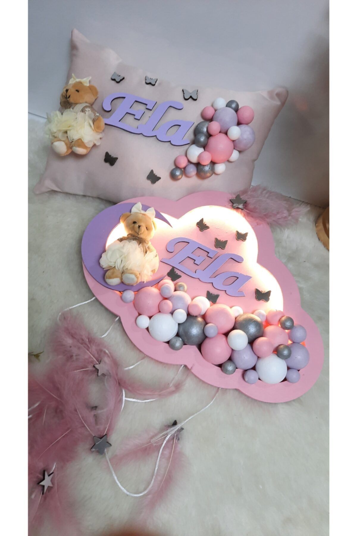 ARMAGAN BEBEK NİKAH ŞEKERİ Bebek Kapı Süsü Bubble Lila Model