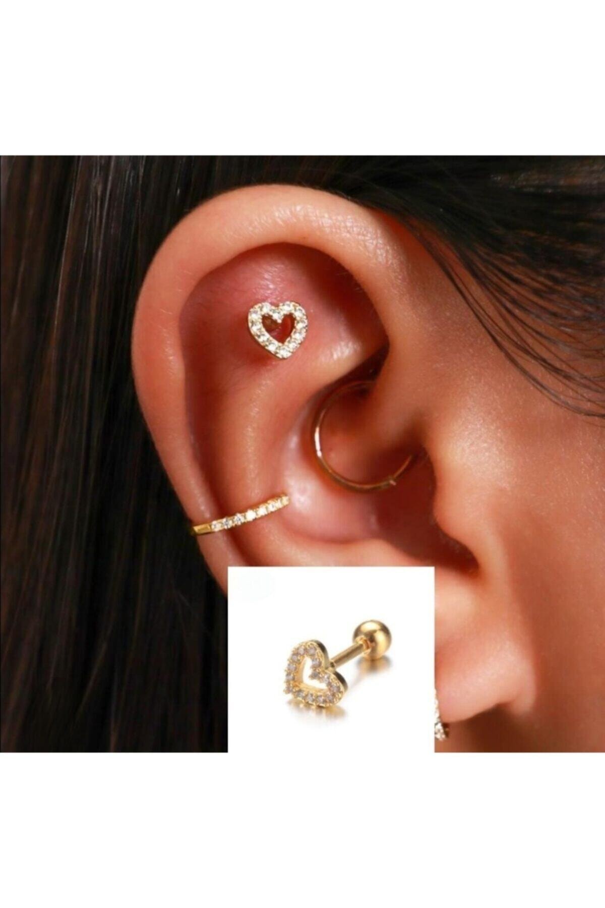 Bylin Takı 925 Ayar Gümüş Kalp Piercing