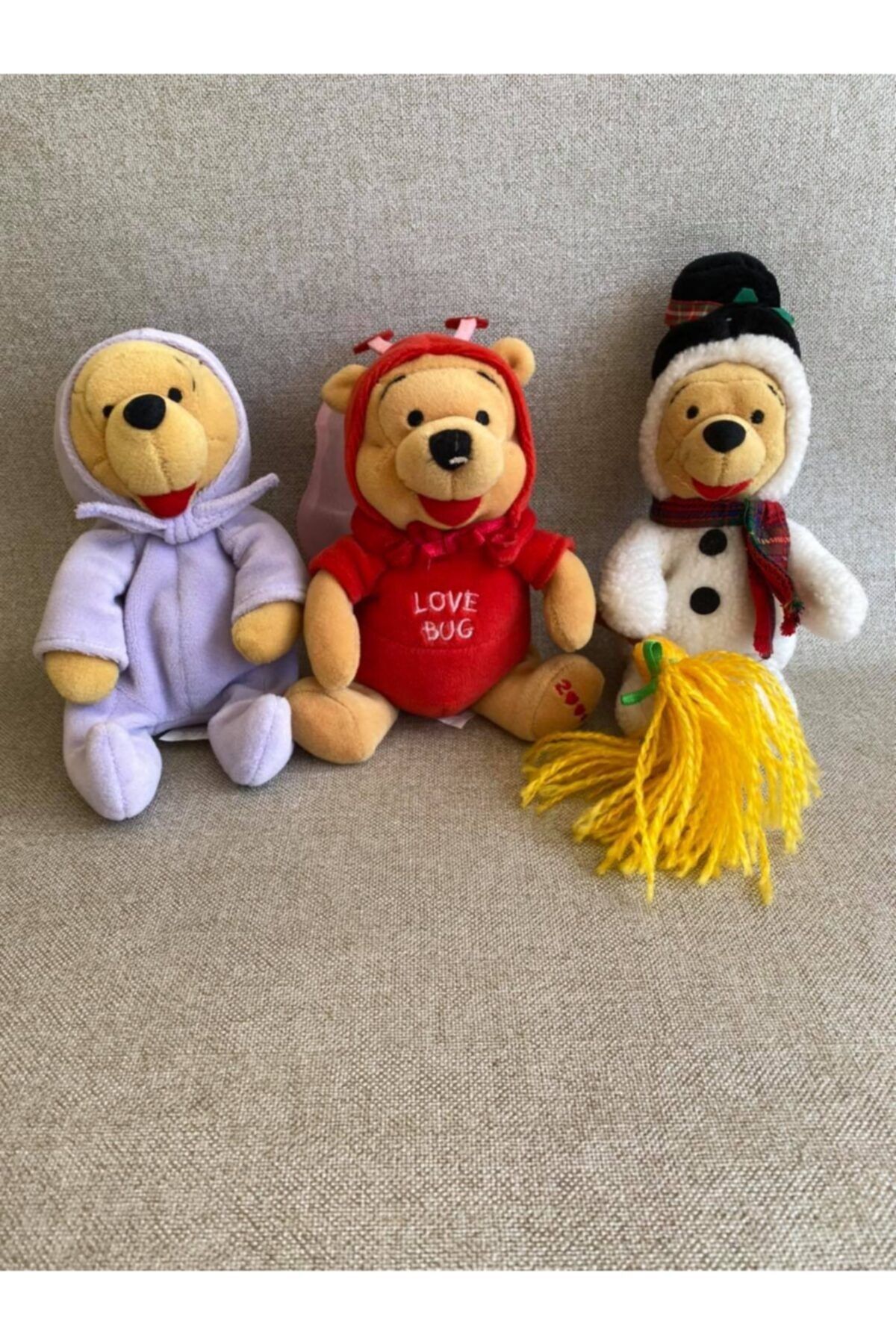 Hasyılmaz Walt Disney Winnie Pooh Peluş Oyuncak 14 cm 3 lü Set