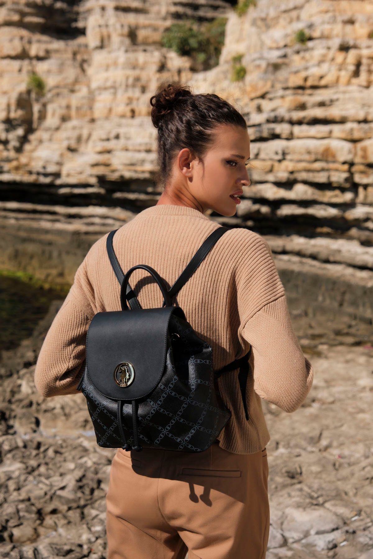 U.S. Polo Assn. Sıyah-sıyah Kadın Sırt Çantası Us8322