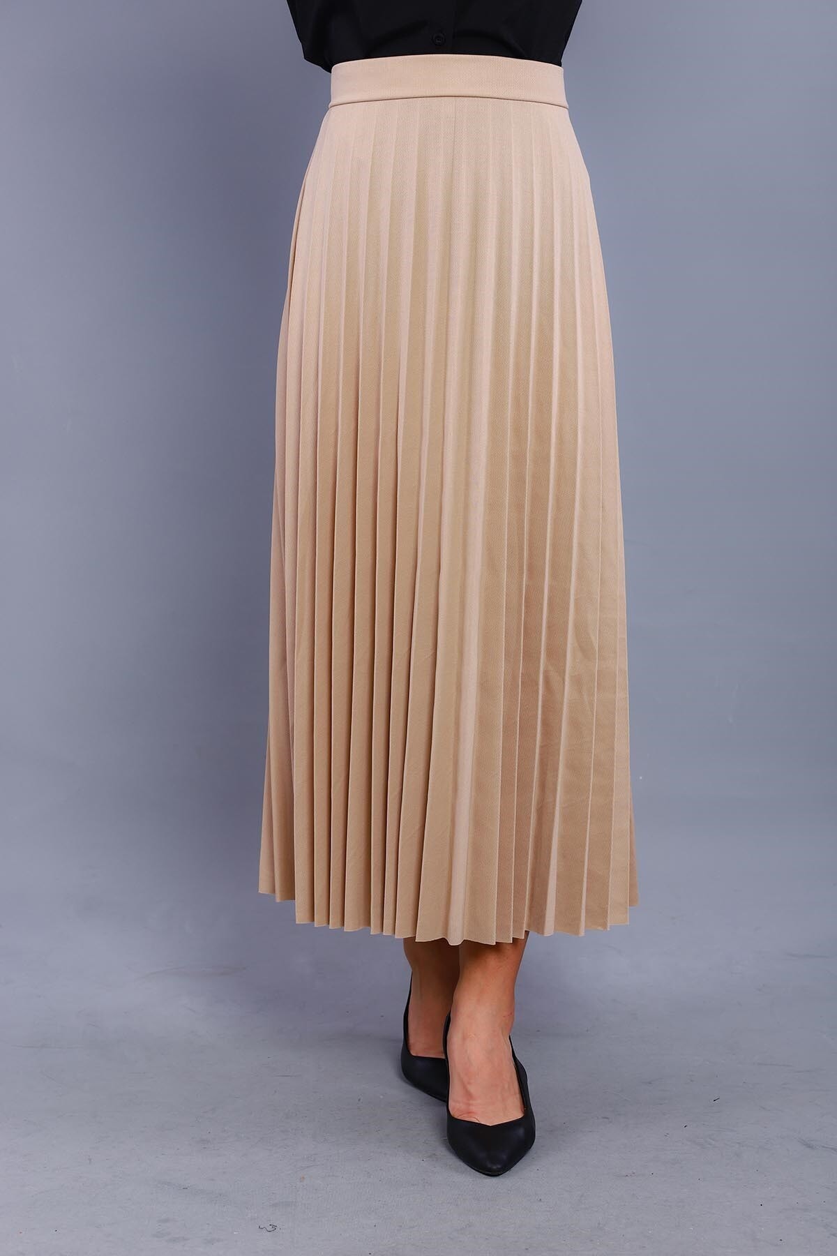 nurneva Pliseli Etek Vizon Rengi