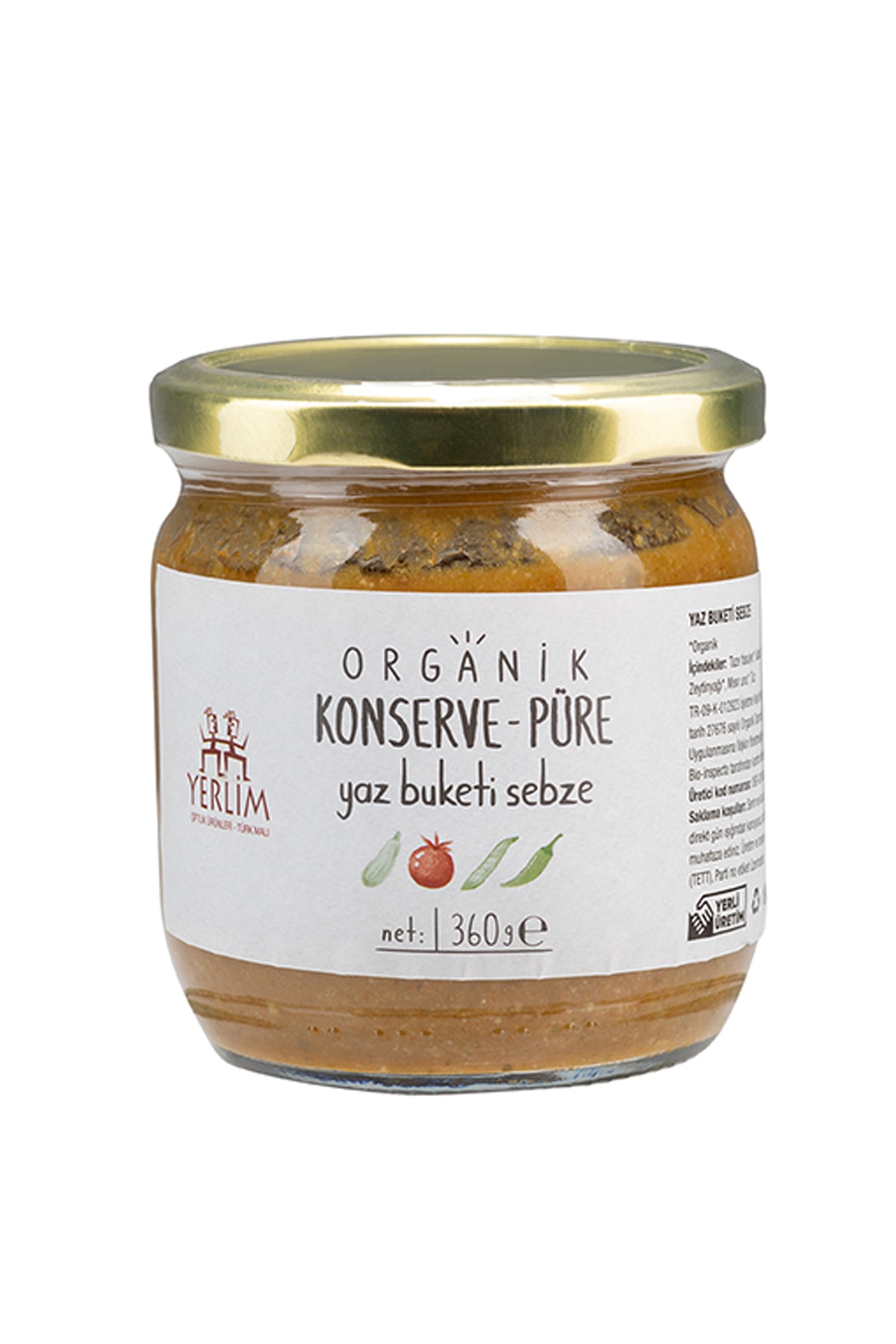 Yerlim Organik Yaz Buketi Sebze Püresi 360 Gr