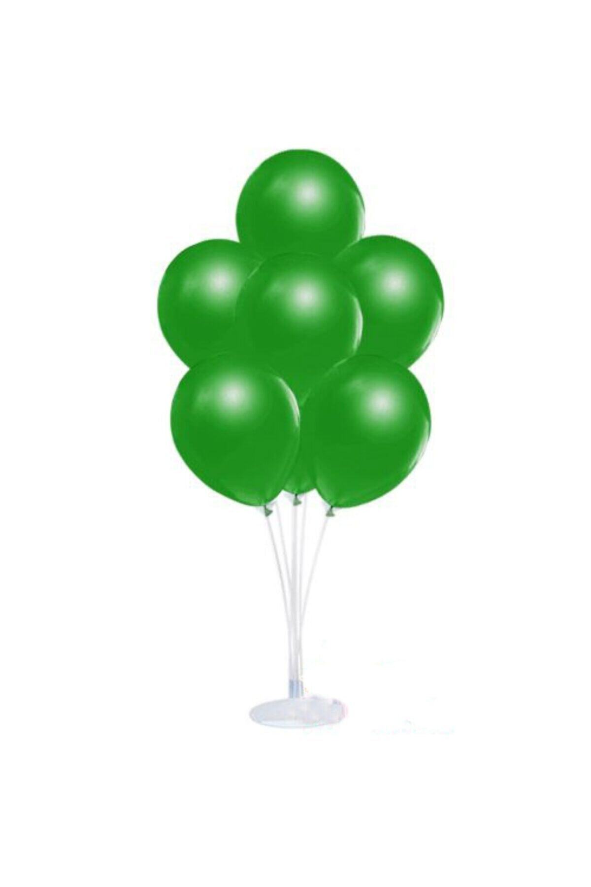 BEKA Balon Standı ve 10 Adet Sedefli Metalik Yeşil Balon Seti