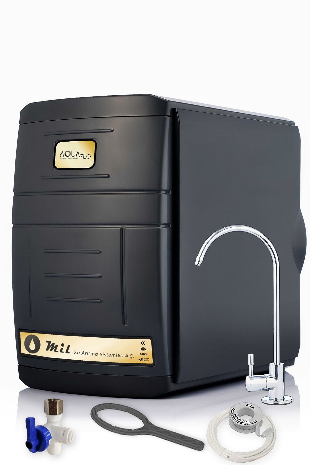 Mil Su 14 Aşama 8 Filtreli 80 Gpd AquaFlo Membran 12 Lt Metal Tanklı Su Arıtma Cihazı (SKNP14-M-A)