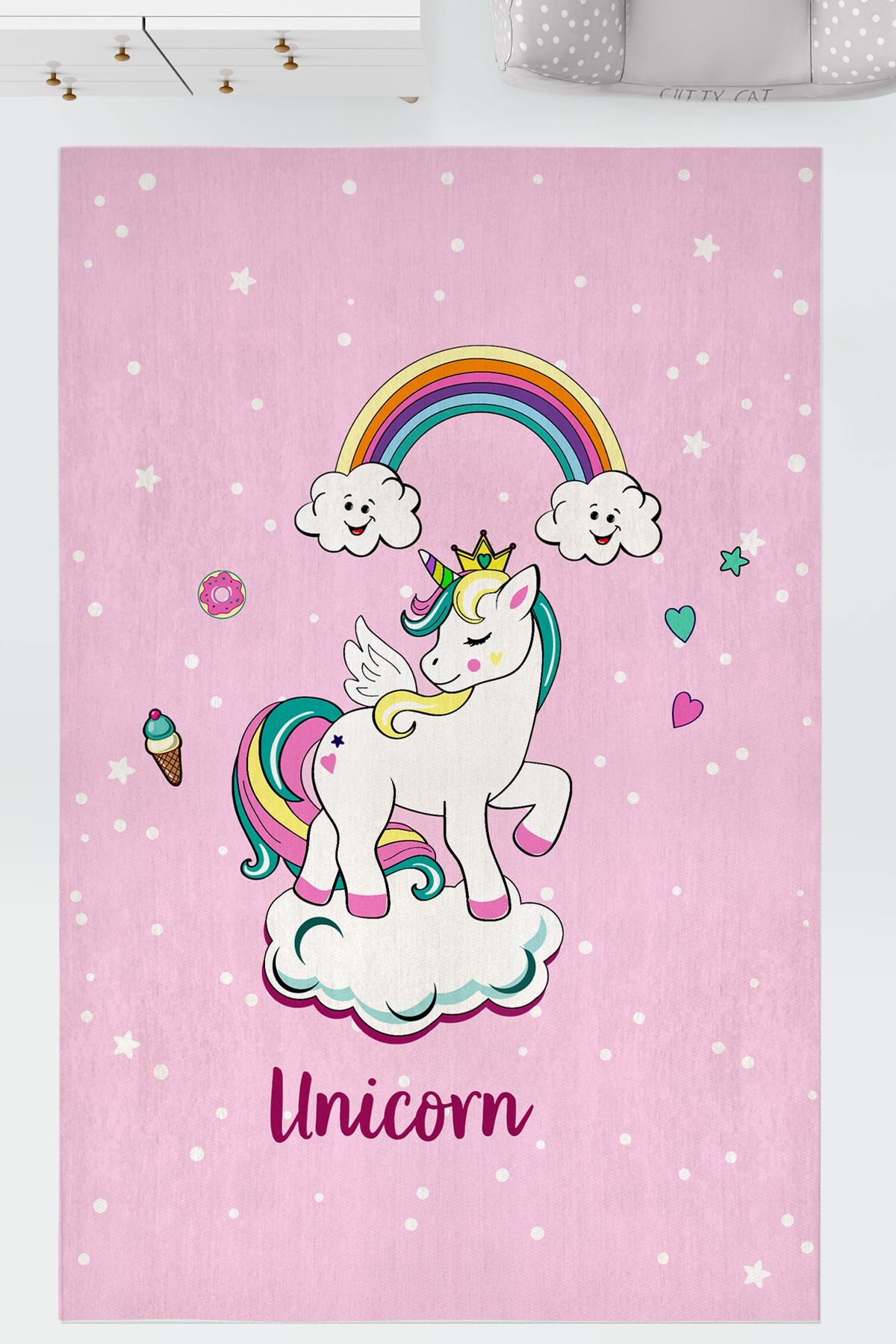 Homamia Unicorn Dijital 5mm Baskı Çocuk Odası Halı
