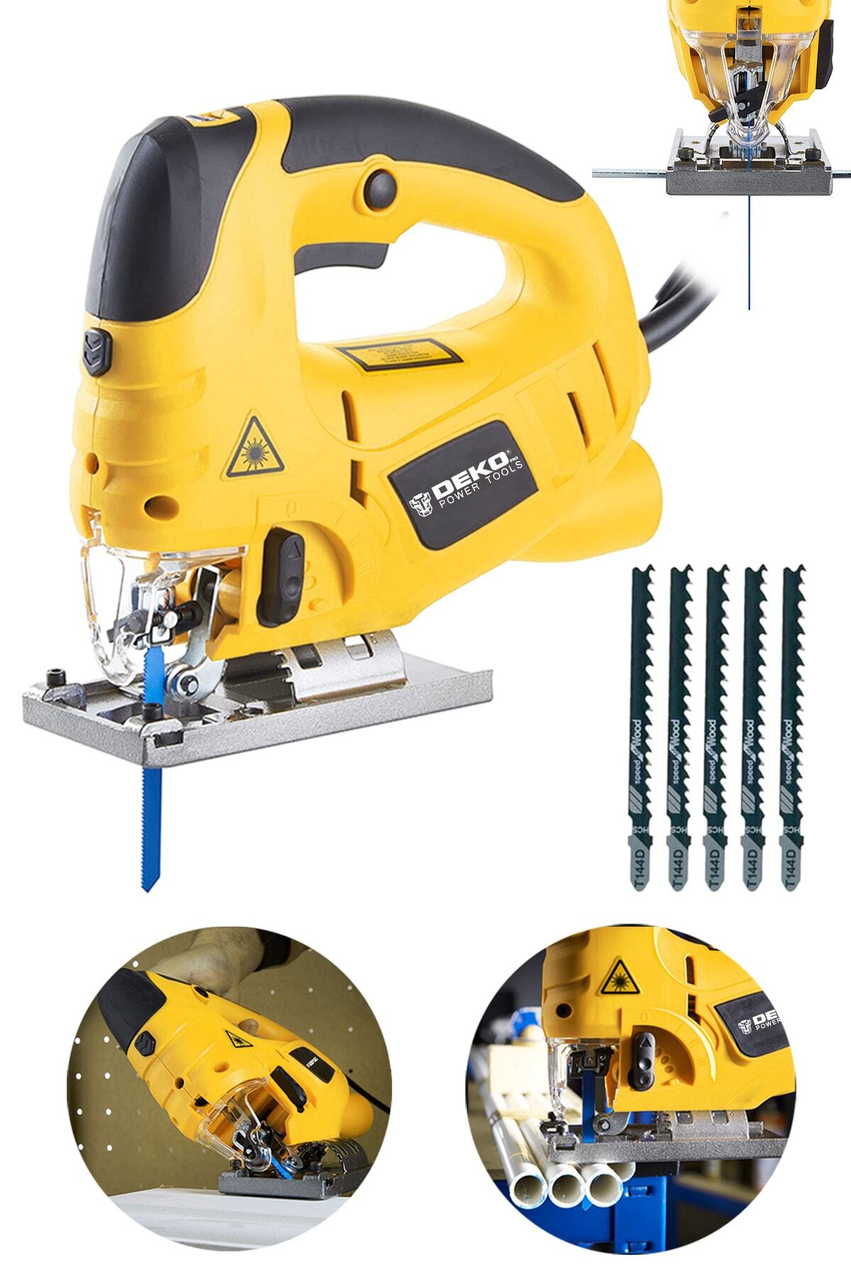 DEKOPRO POWER TOOLS Alman 2000 Watt Lazerli 6 Kademe Devir Ayarlı Metal Şanzuman Dekupaj Testere