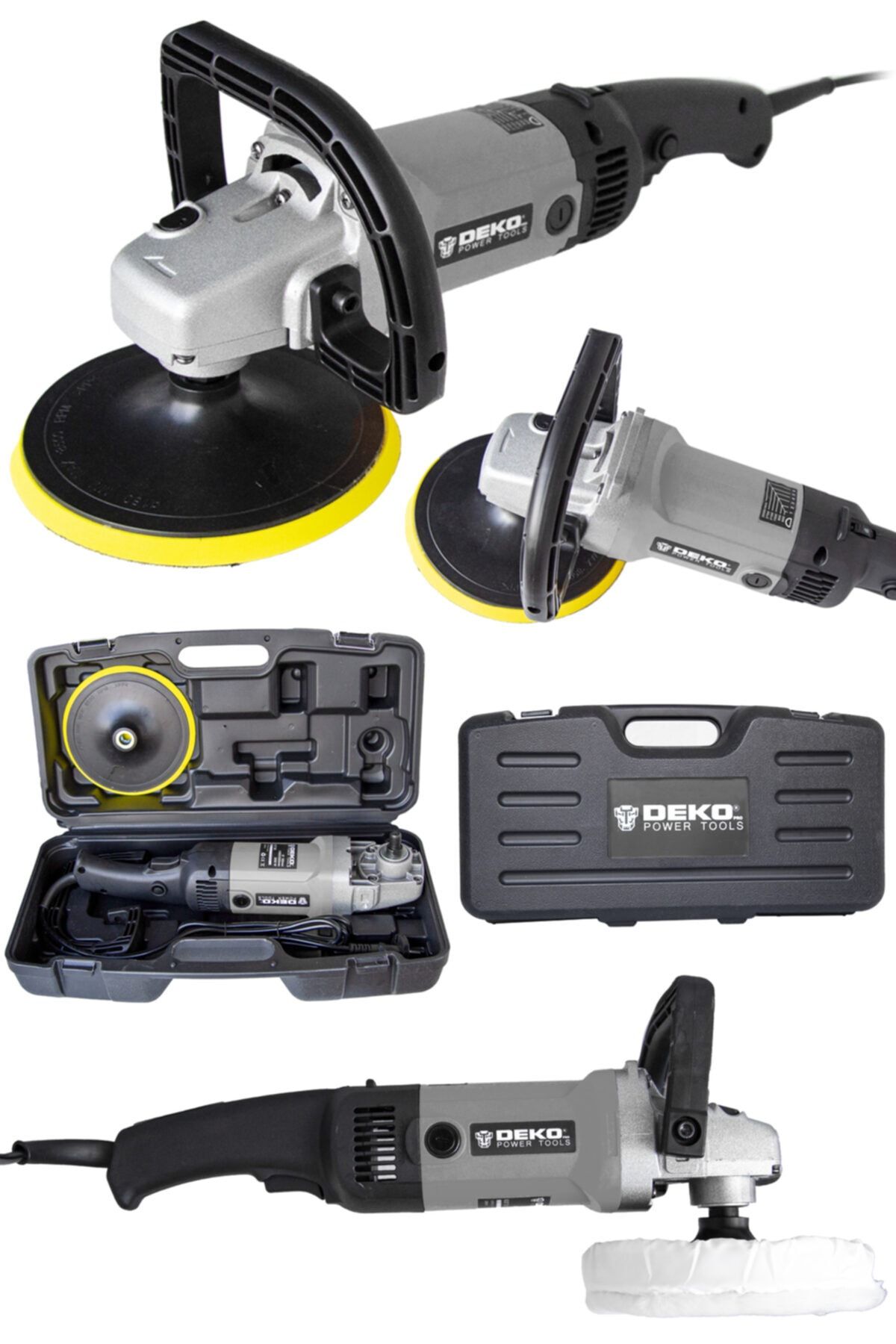DEKOPRO POWER TOOLS Alman 3000 Watt Profesyonel 6 Kademe Devir Ayarlı Pasta Cila Polisaj Makinesi