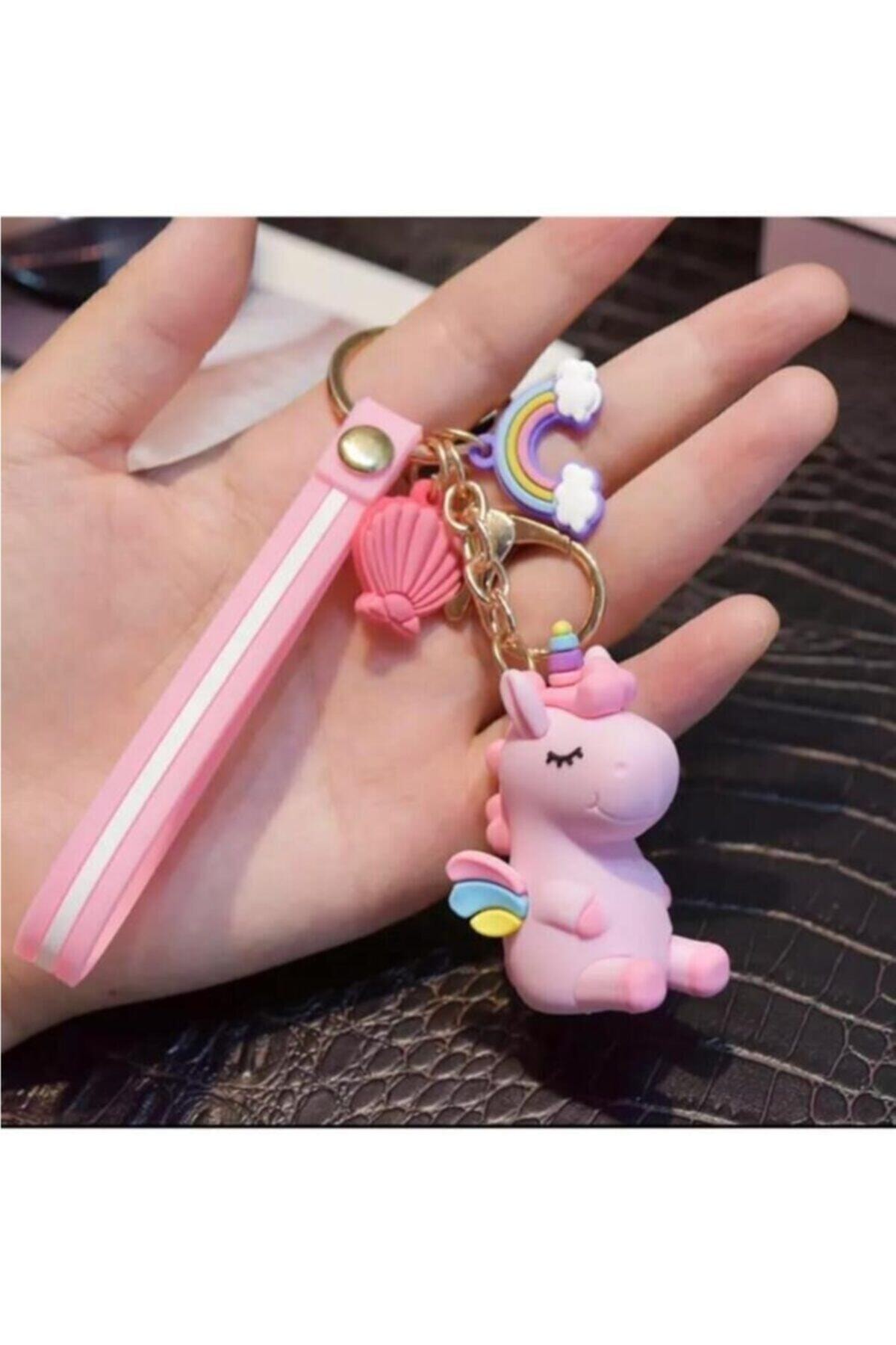 ema Anahtarlık Unicorn Pembe 3d Silikon Anahtarlık Hediyelik