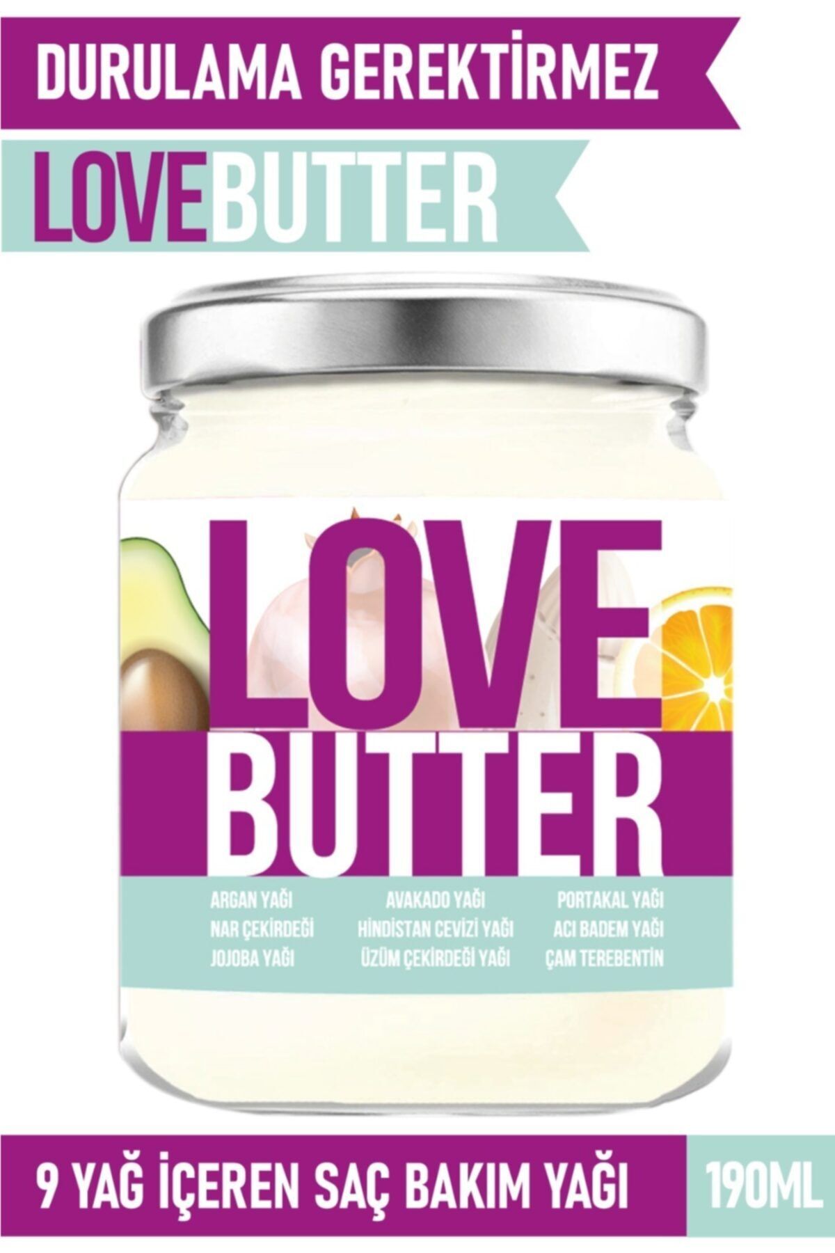 LOVE BUTTER Saç Bakım Yağı Saç Besleyici ve Güçlendirici Saç Maskesi 190ml