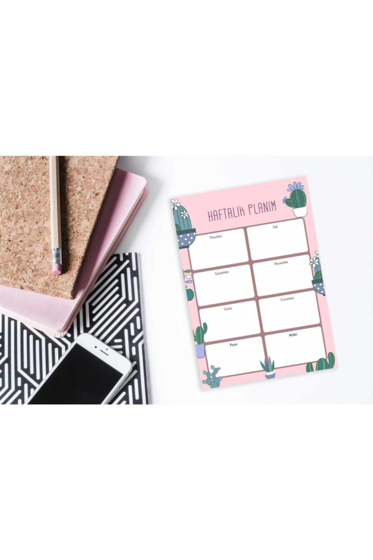 Papiro Paperworks Haftalık Planım Kaktüs Pembe